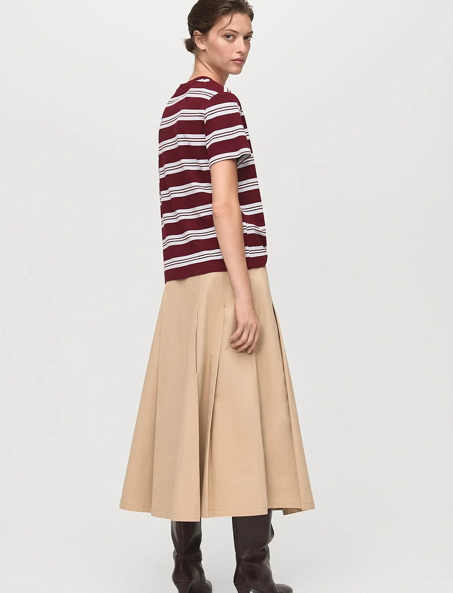 Mango - Striped short-sleeved t-shirt - t-shirts - dark red - 3