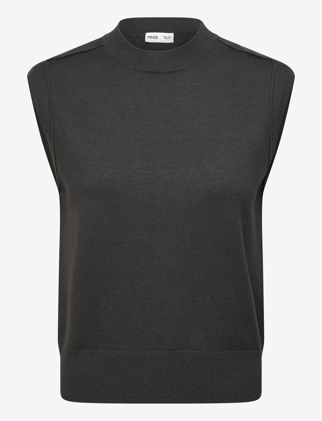 Mango - Knitted waistcoat with seam detail - herbstliche kleidung - charcoal - 0