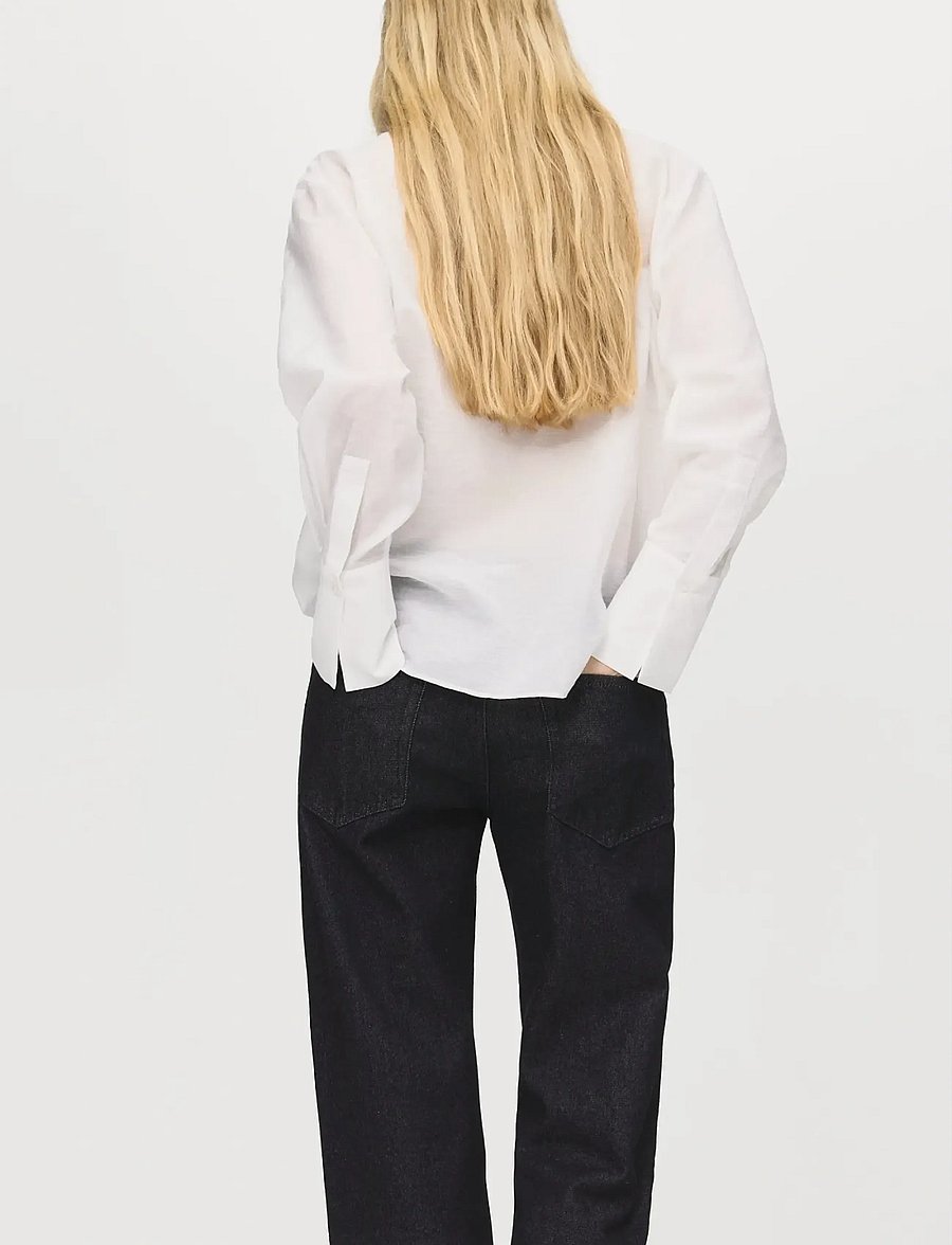 Mango - Blouse with lace trim details - langærmede skjorter - light beige - 3