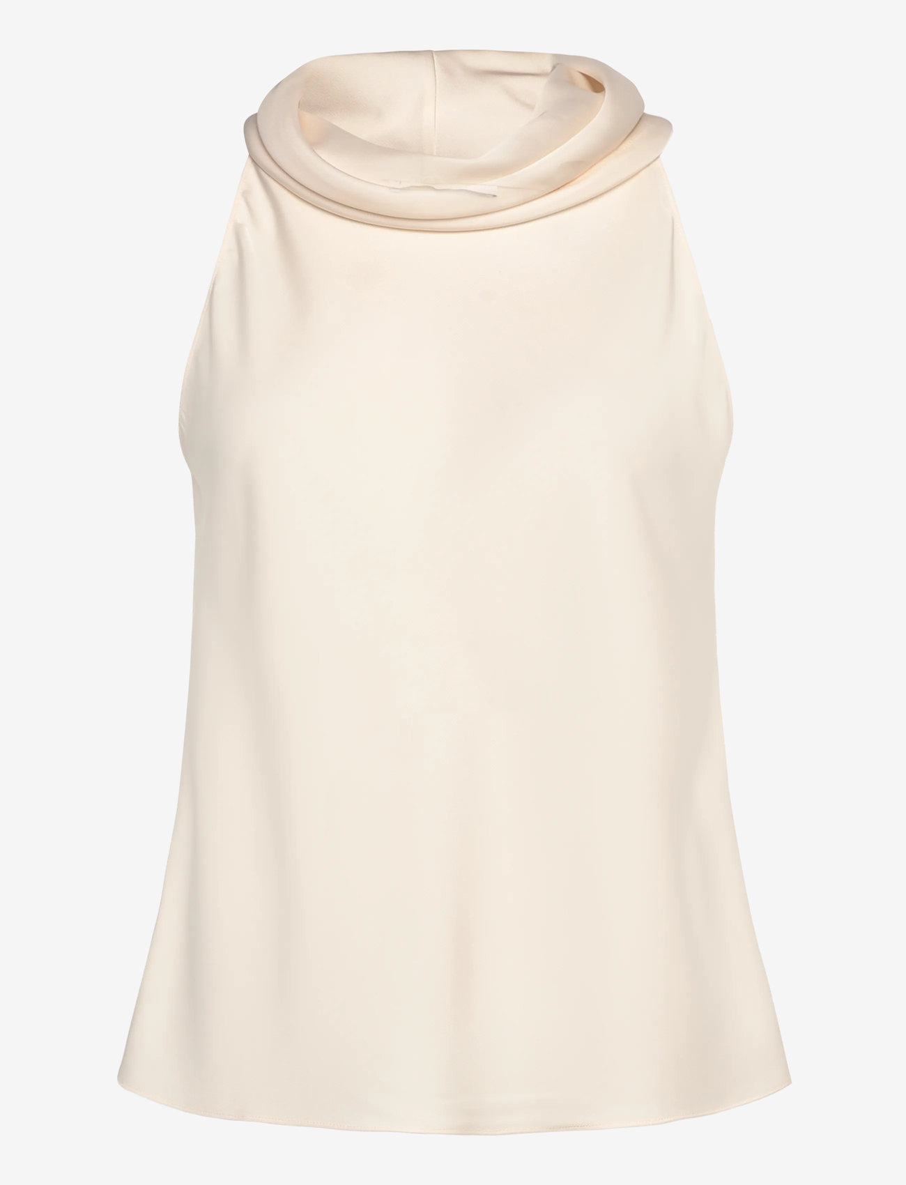 Mango - Draped neck blouse - tanktops - light beige - 0
