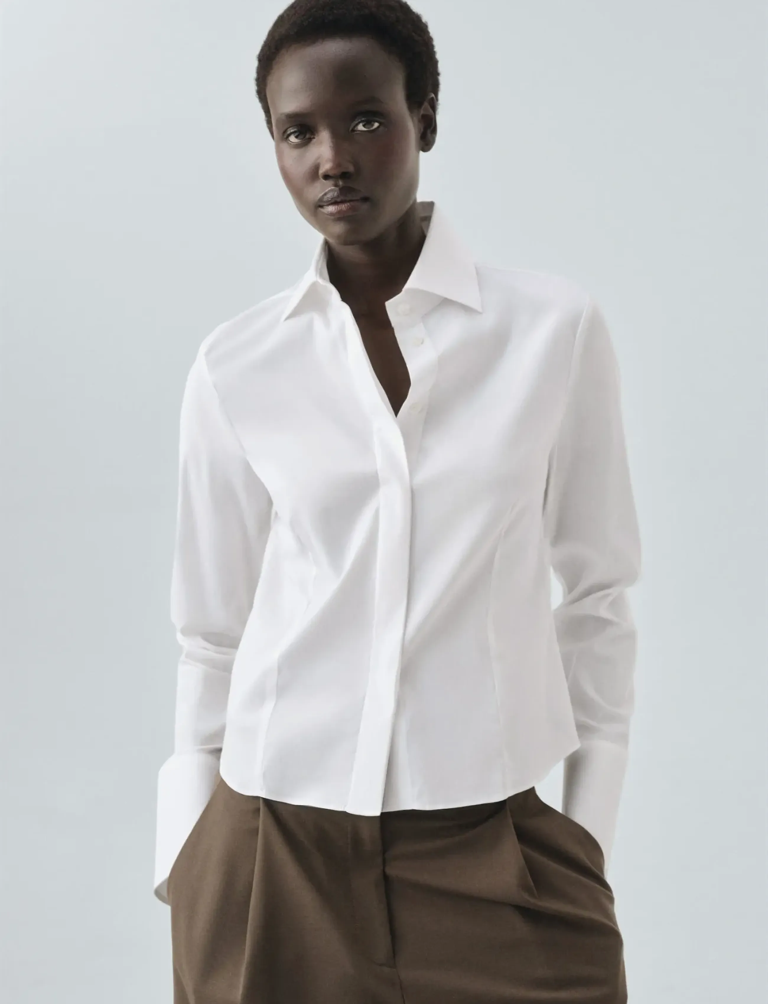 Mango Slim-fit poplin shirt - Mango - WHITE / white