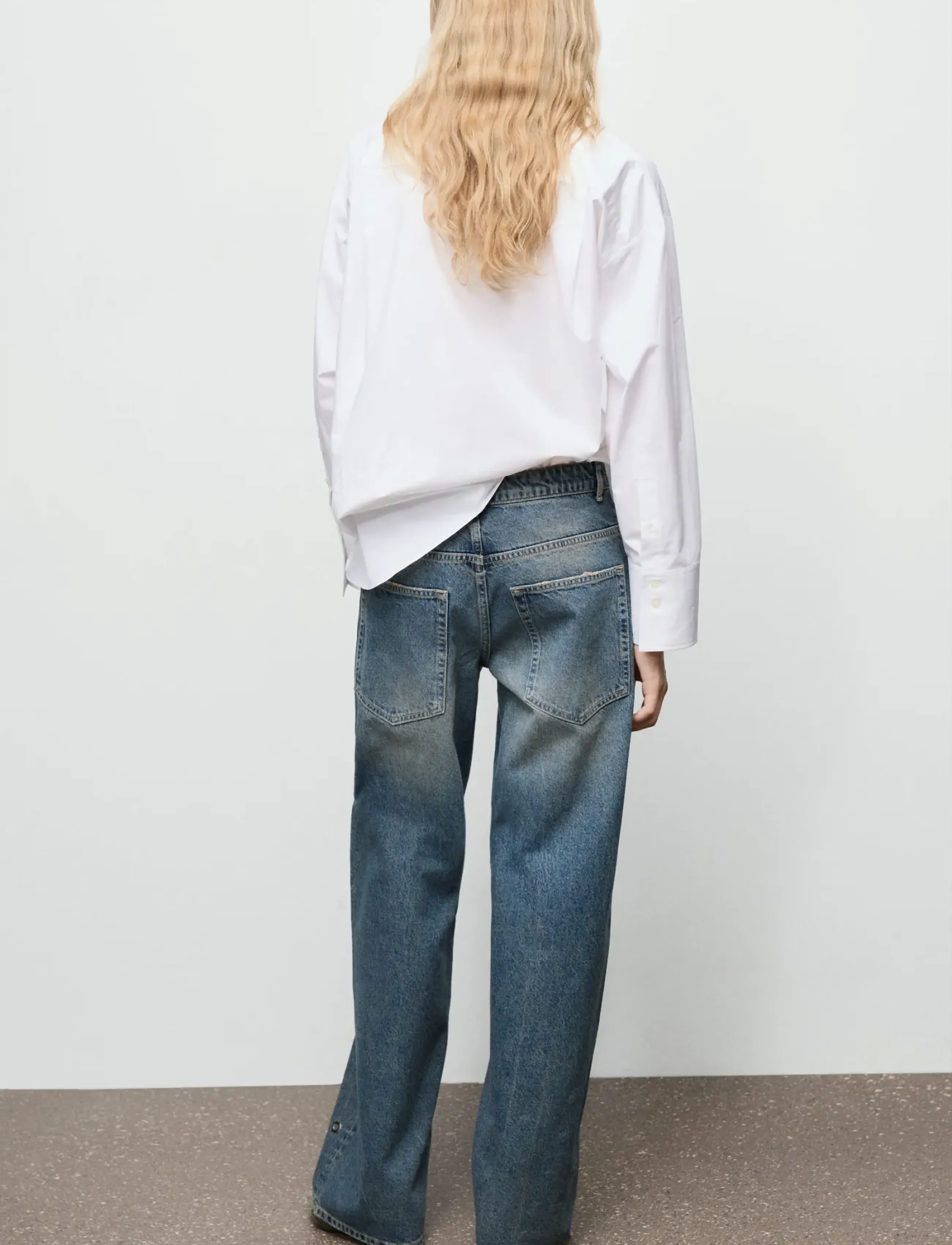 Mango - Straight-leg jeans with eyelets - straight jeans - open blue - 3