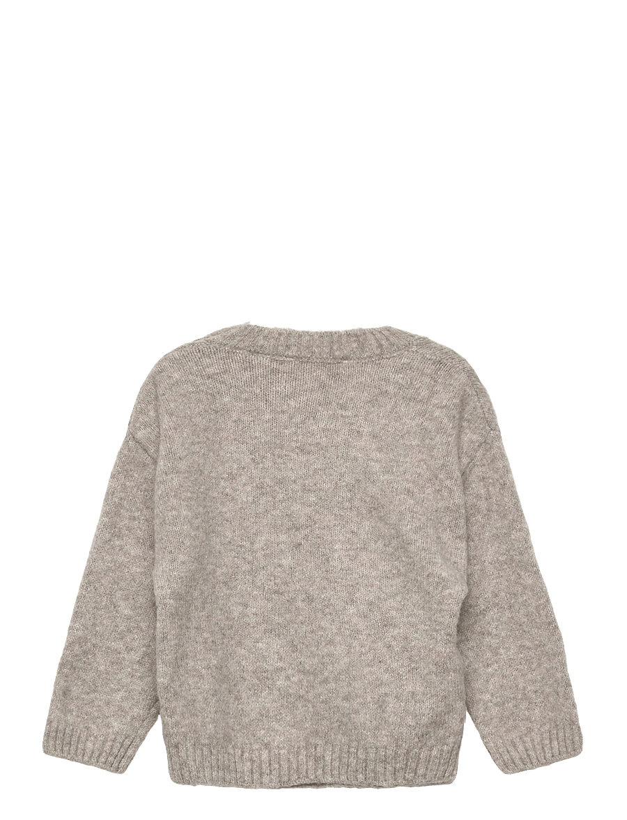 Mango - Knitted sweater with bear detail - stickade tröjor - lt pastel grey - 2