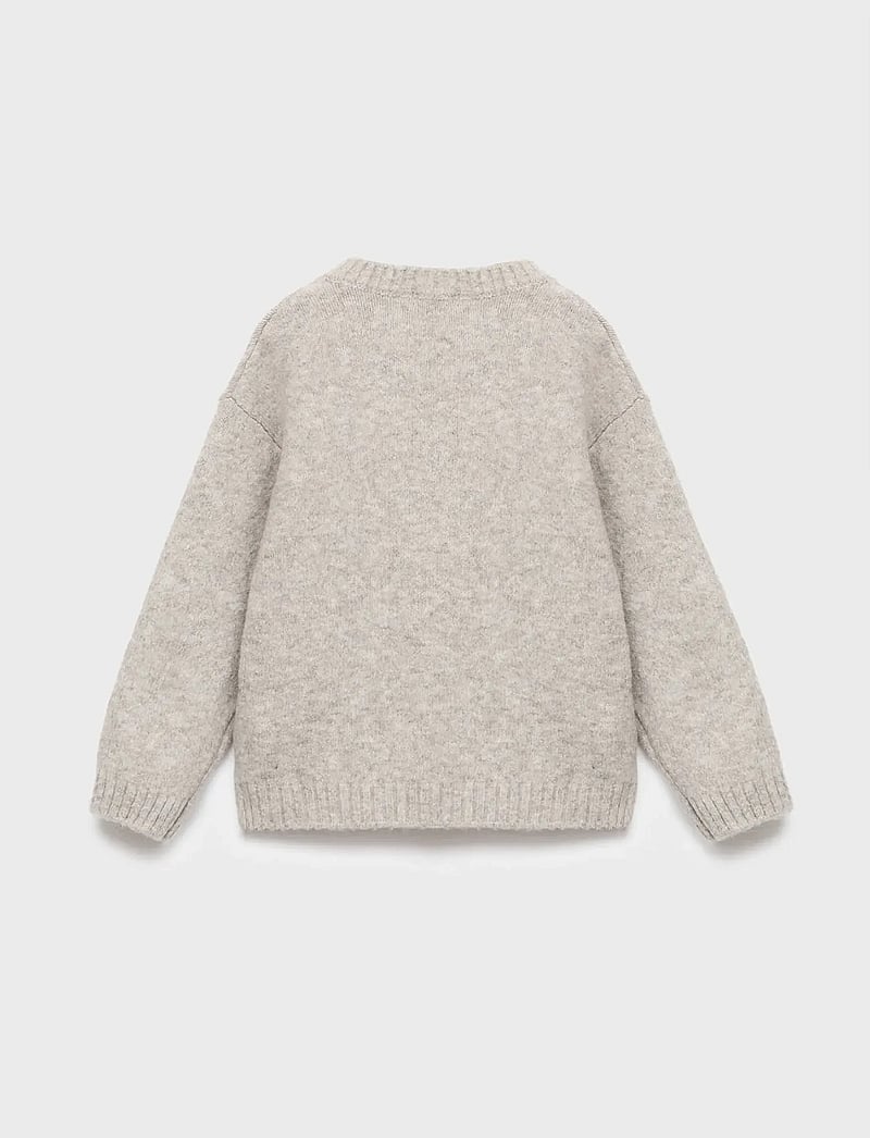 Mango - Knitted sweater with bear detail - trøjer - lt pastel grey - 3