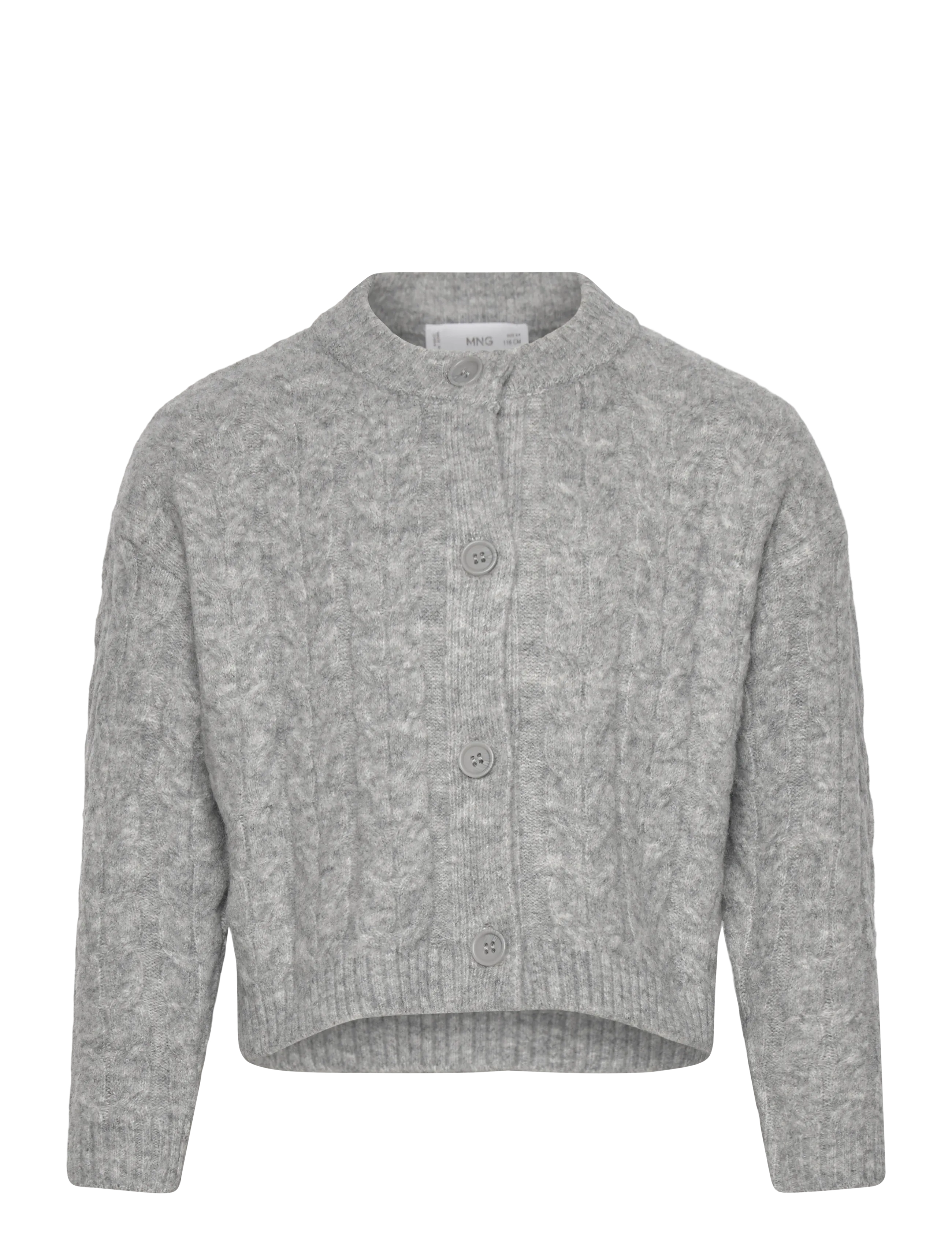 Mango Knitted Button Cardigan, 5-6, Knitwear, Grau - Cardigans, Kinder