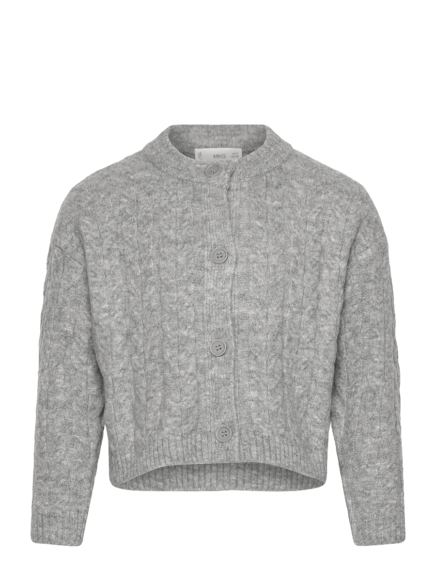 Mango - Knitted button cardigan - koftor - medium grey - 0