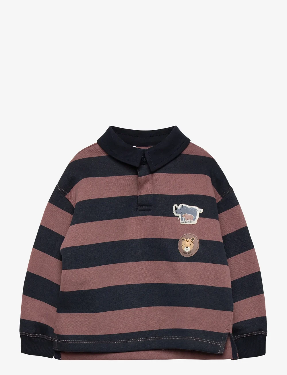 Mango - Printed polo-neck sweatshirt - langärmelig poloshirt - navy - 0