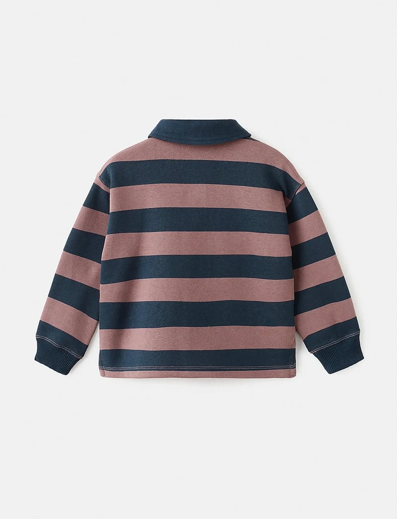 Mango - Printed polo-neck sweatshirt - long-sleeved polos - navy - 3