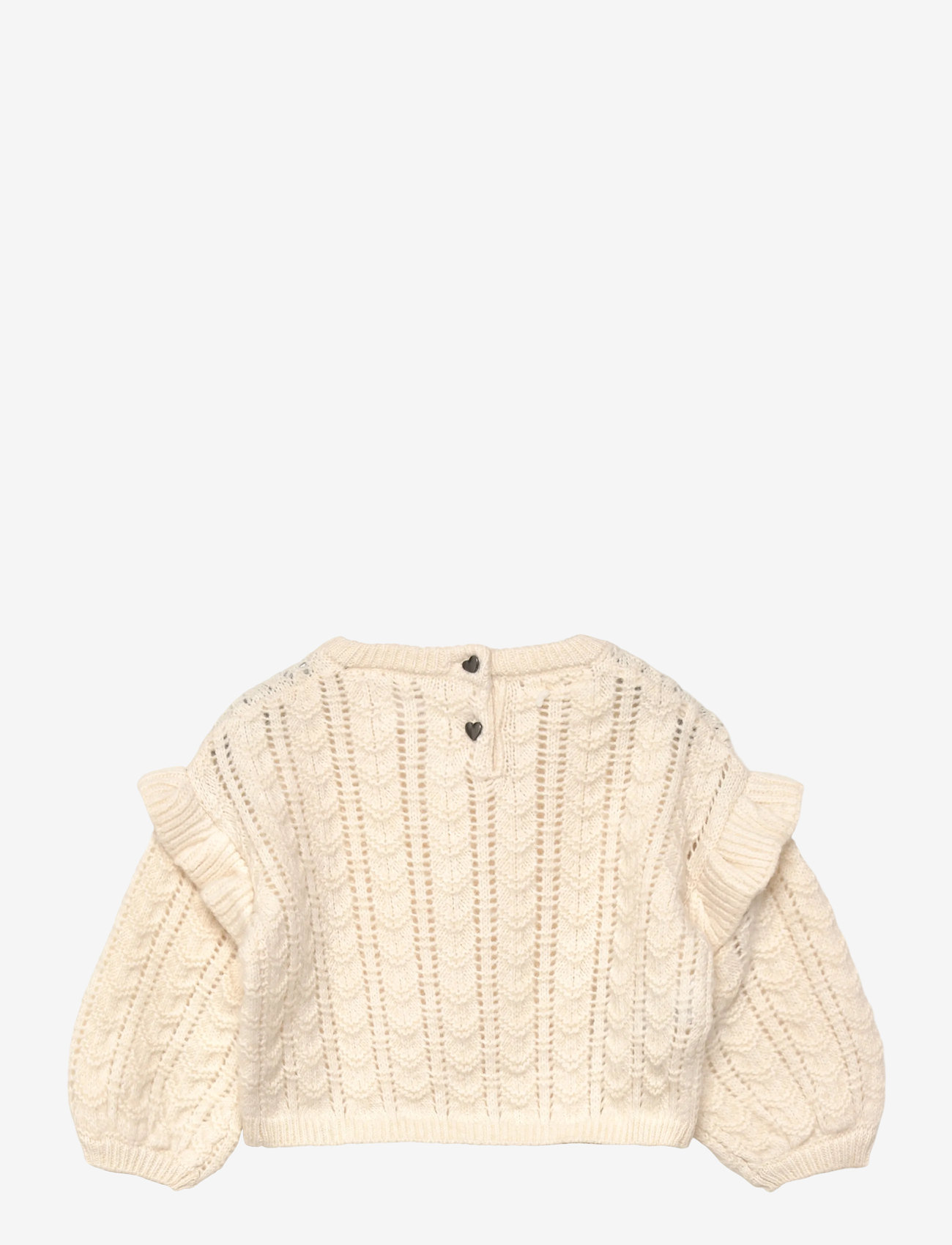 Mango - Ruffle knitted sweater - stickade tröjor - natural white - 1