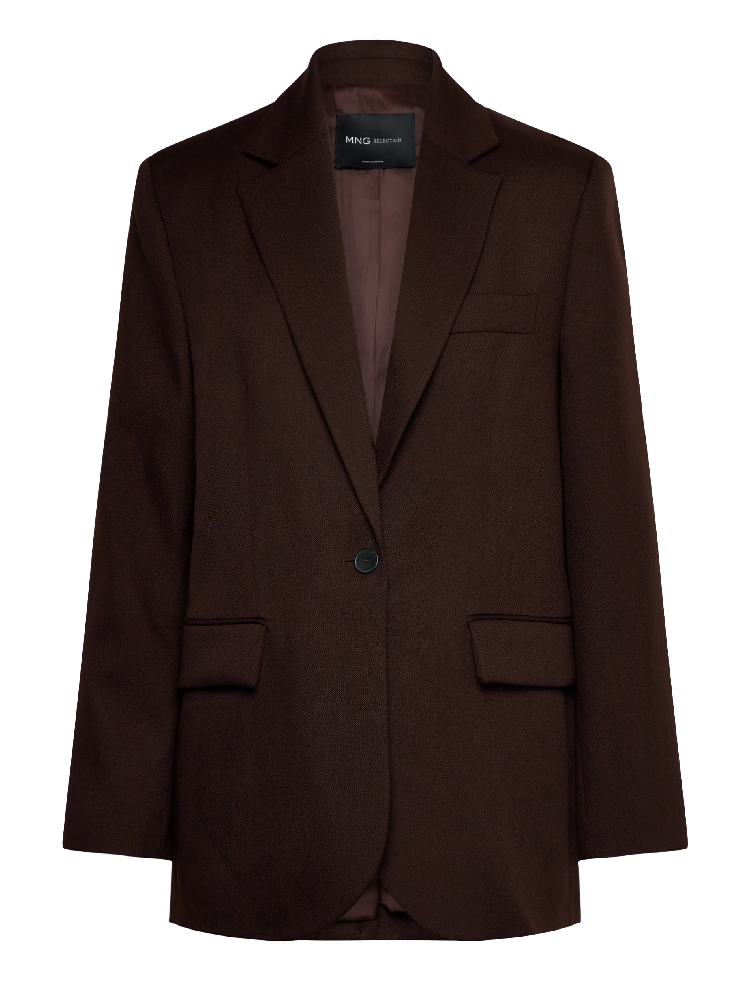 Mango - 100% wool suit jacket - brown - 1