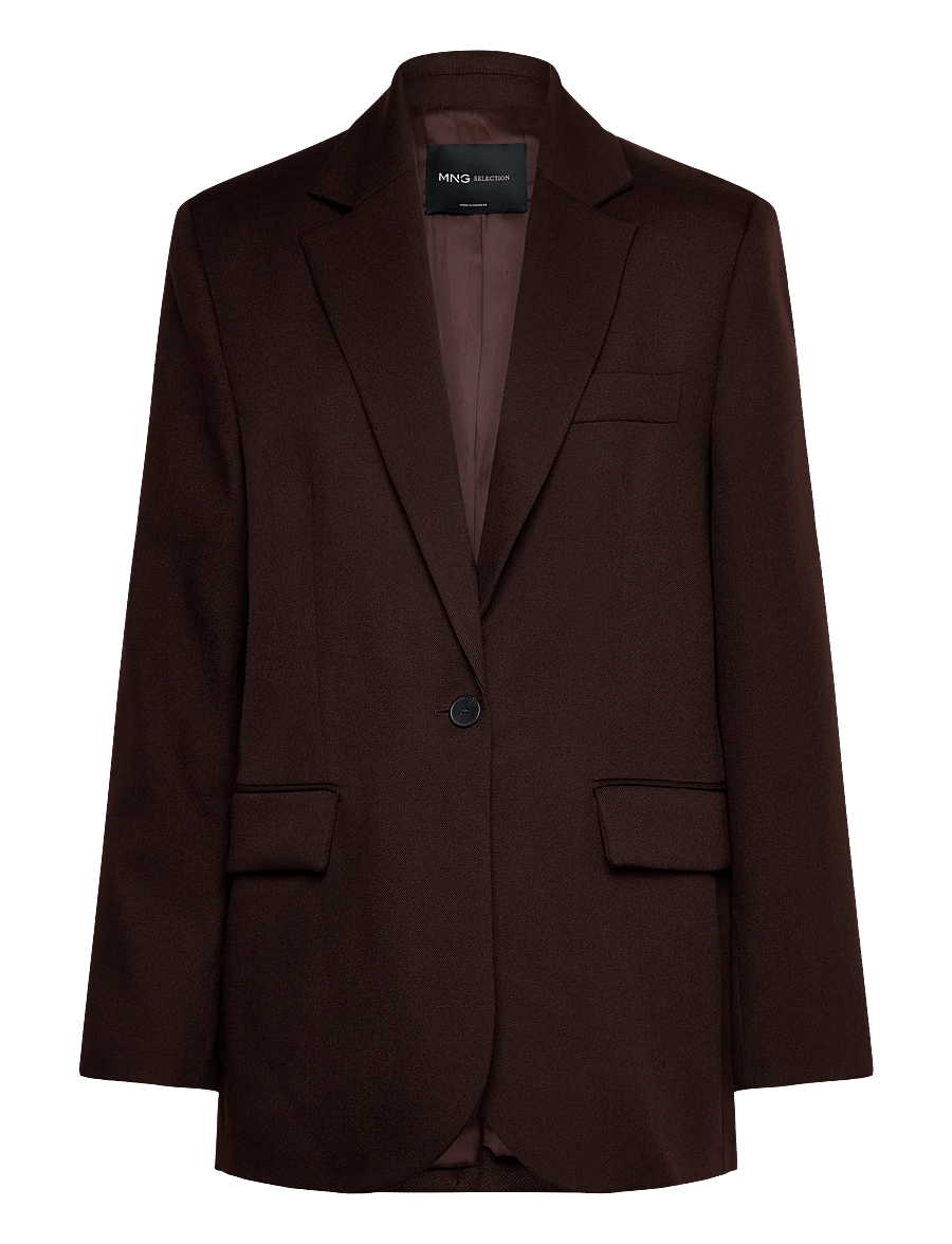 Mango - 100% wool suit jacket - brown - 1