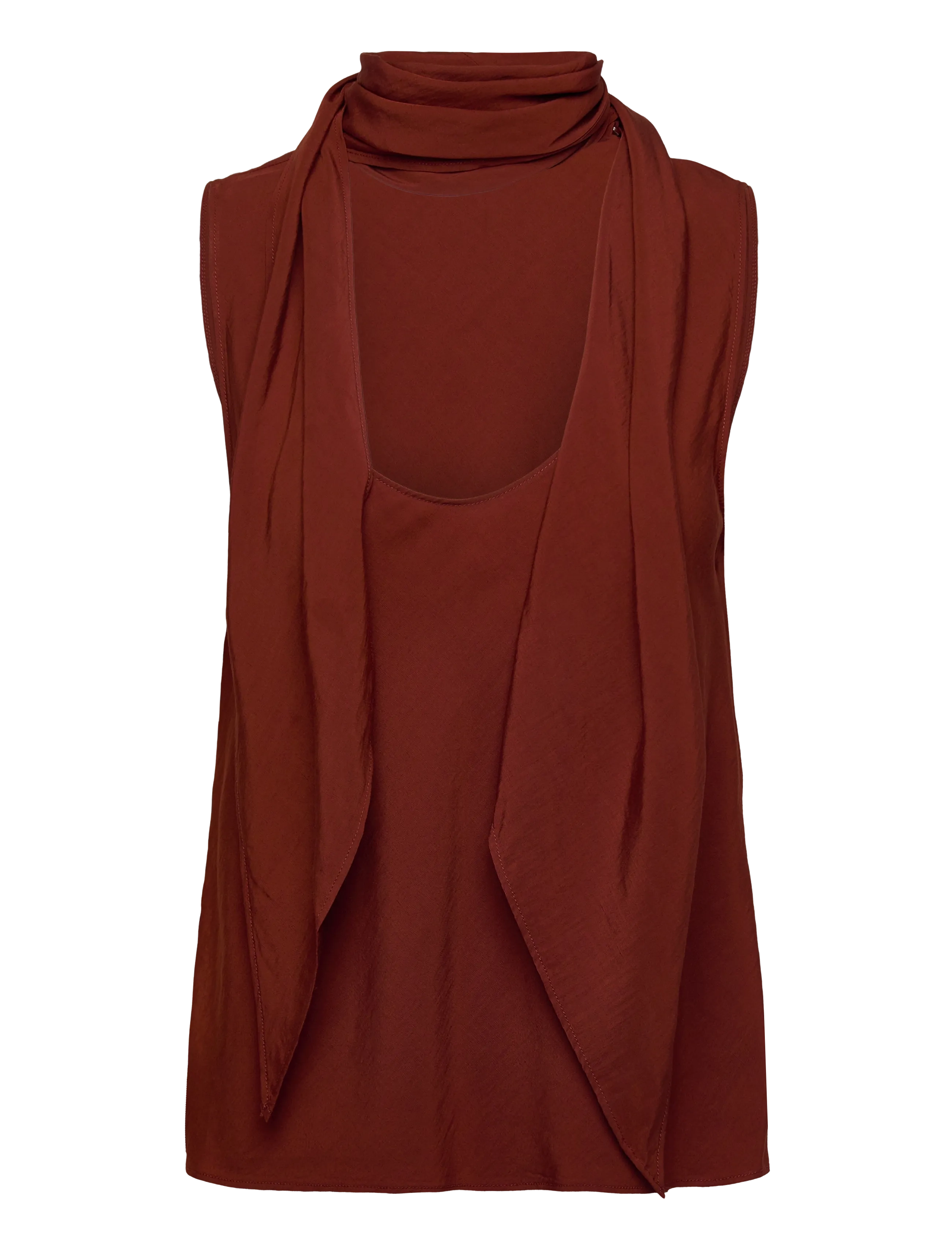 MANGO Bluse With Foulard Neckline Braun - XL - Damen