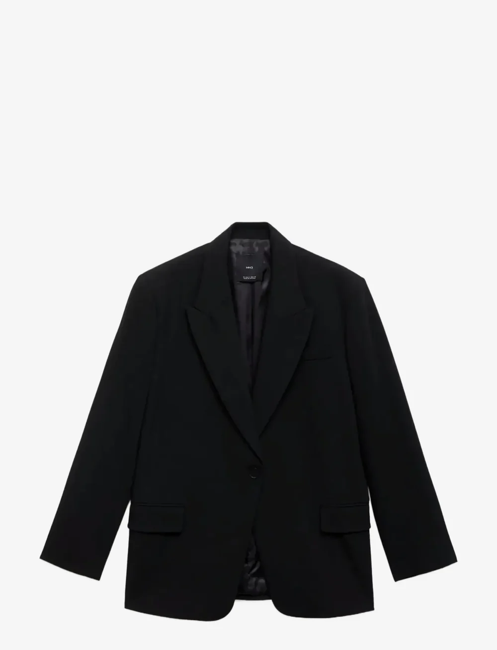 Mango - Suit blazer with flap pockets - enkeltradede blazere - black - 1