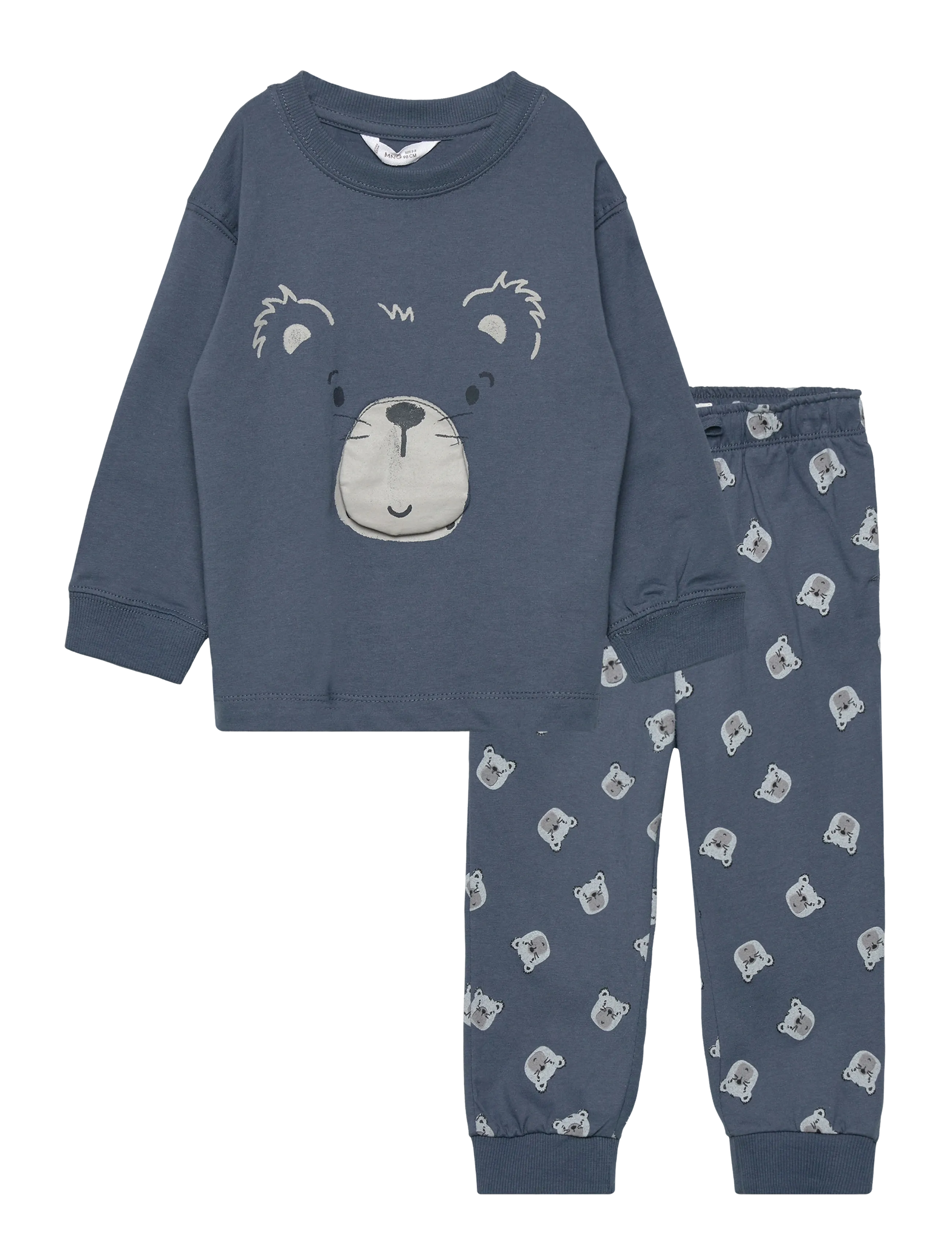 Printed long pyjamas - MEDIUM BLUE