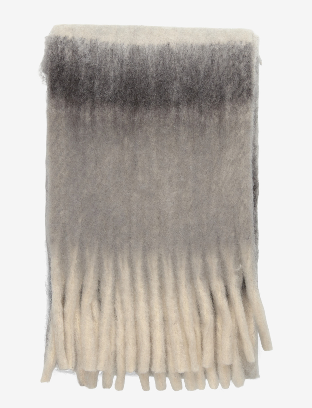 Mango - Striped scarf with tasselled ends - kaulahuivit - grey - 2