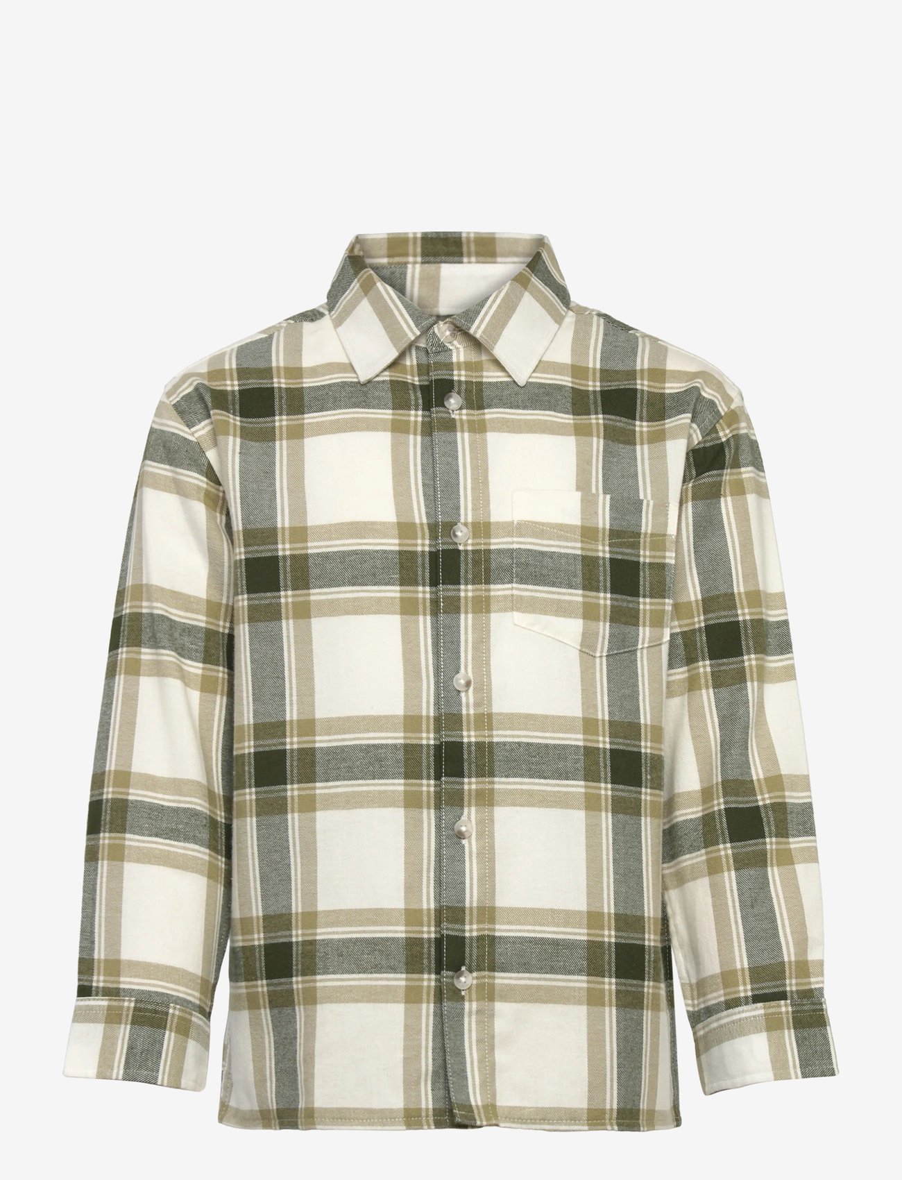 Mango - Cotton check shirt - långärmade skjortor - beige - khaki - 0