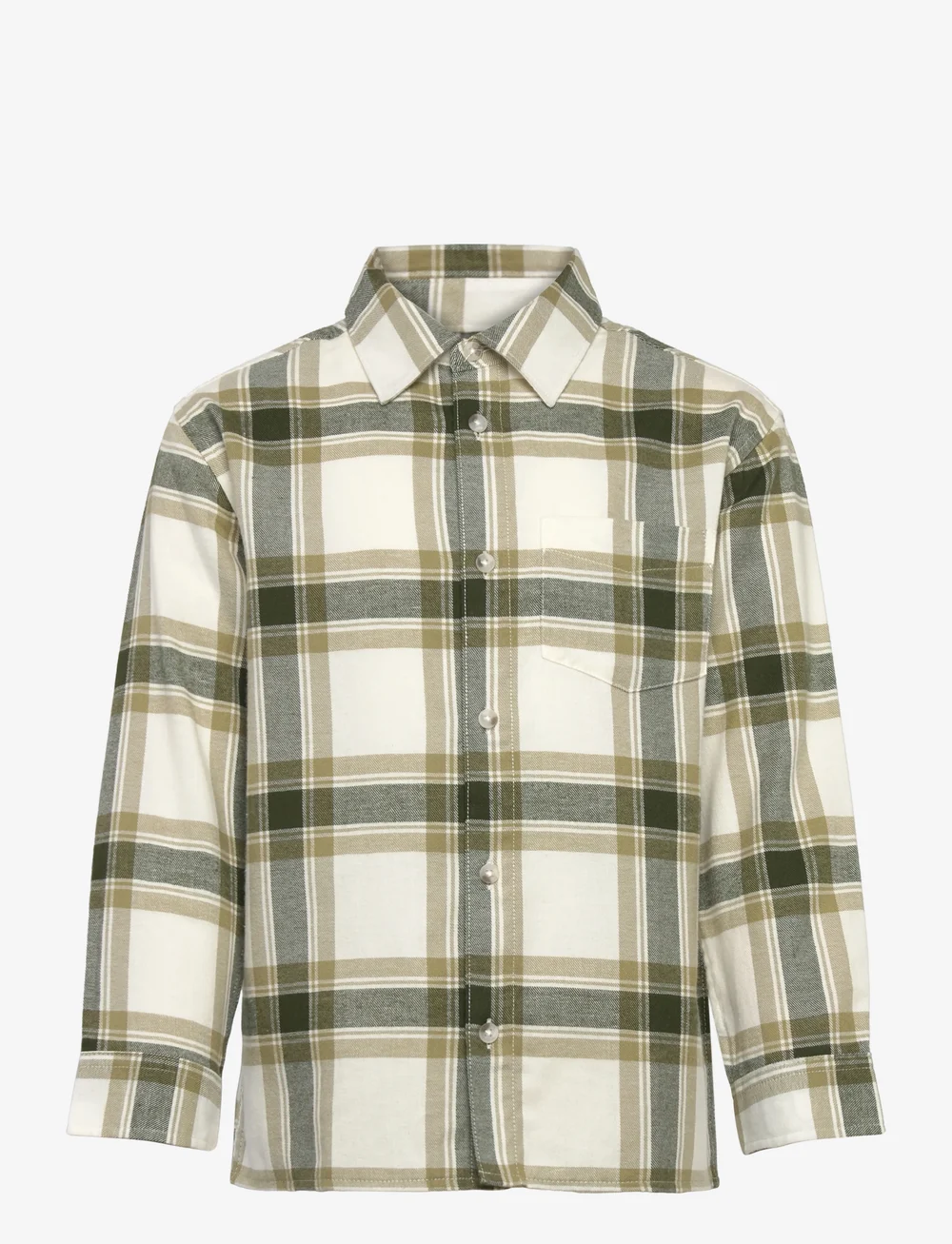 Mango - Cotton check shirt - langärmlige hemden - beige - khaki - 0