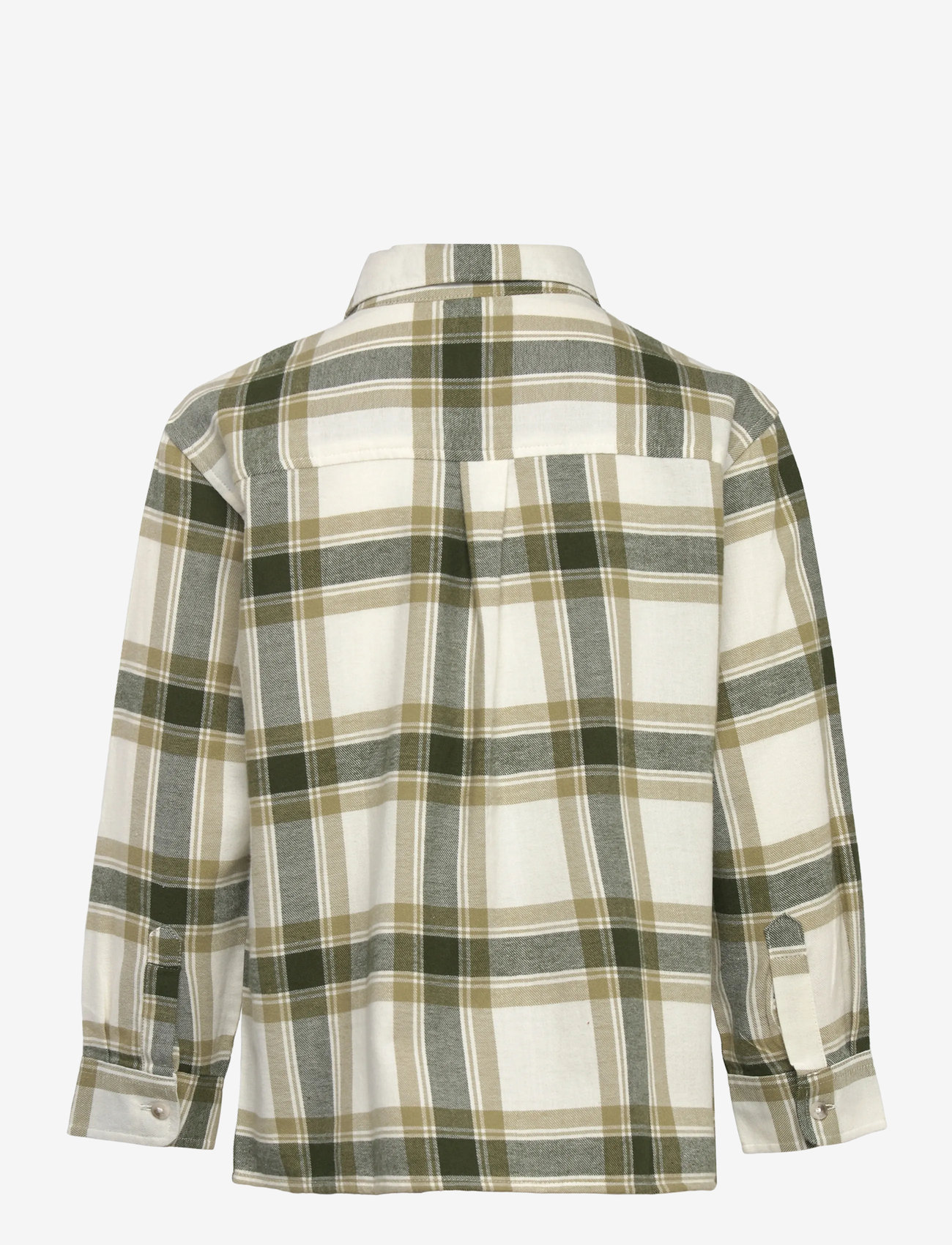 Mango - Cotton check shirt - långärmade skjortor - beige - khaki - 1