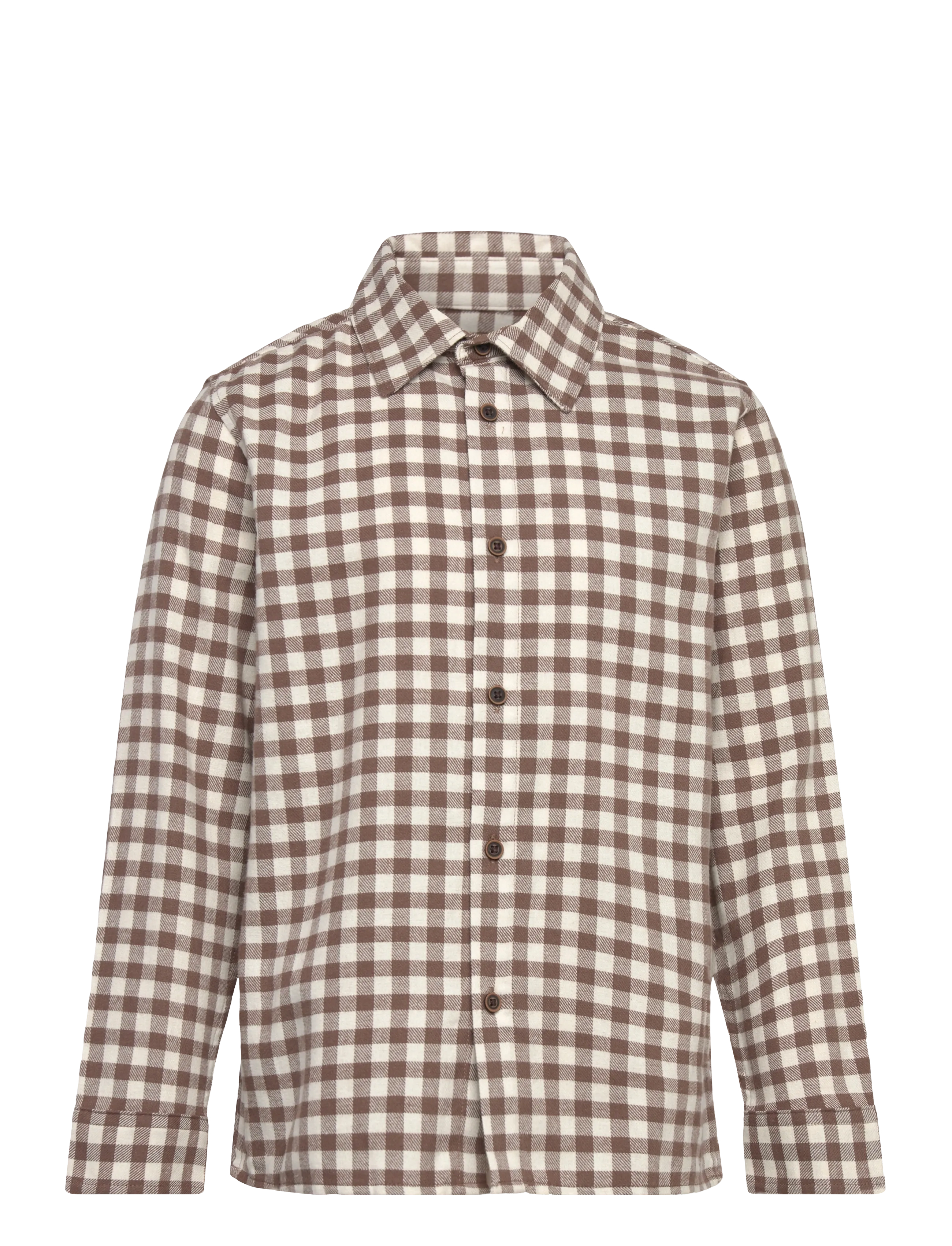Checked print shirt - BROWN
