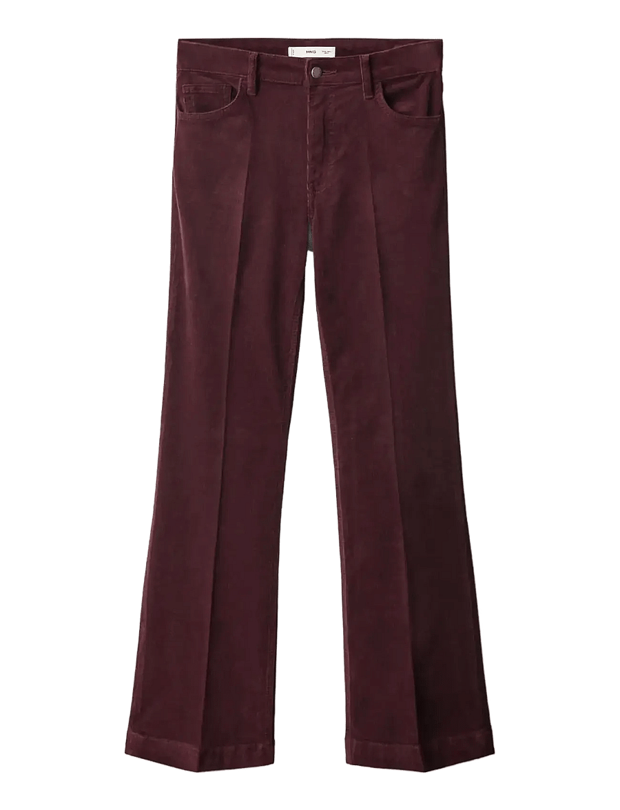 Mango - Corduroy flared jeans - dark red - 1