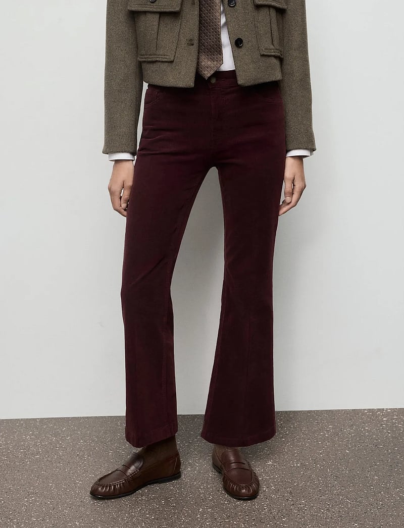 Mango - Corduroy flared jeans - brede jeans - dark red - 0