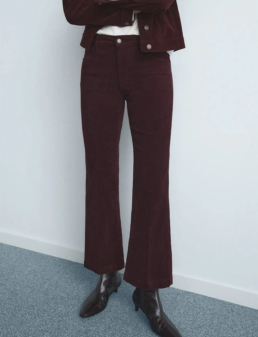 Mango - Corduroy flared jeans - dark red - 0