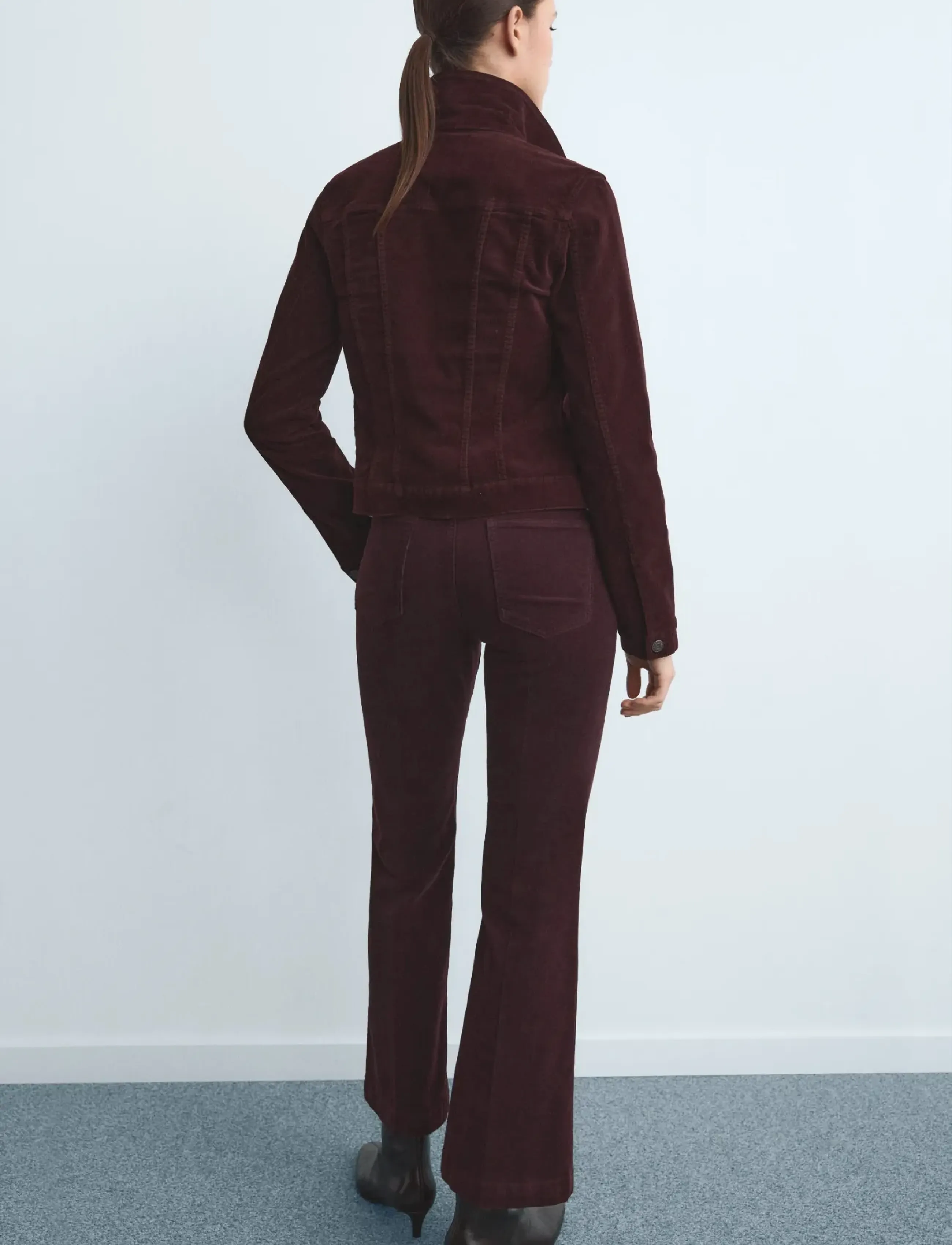 Mango - Corduroy flared jeans - dark red - 2