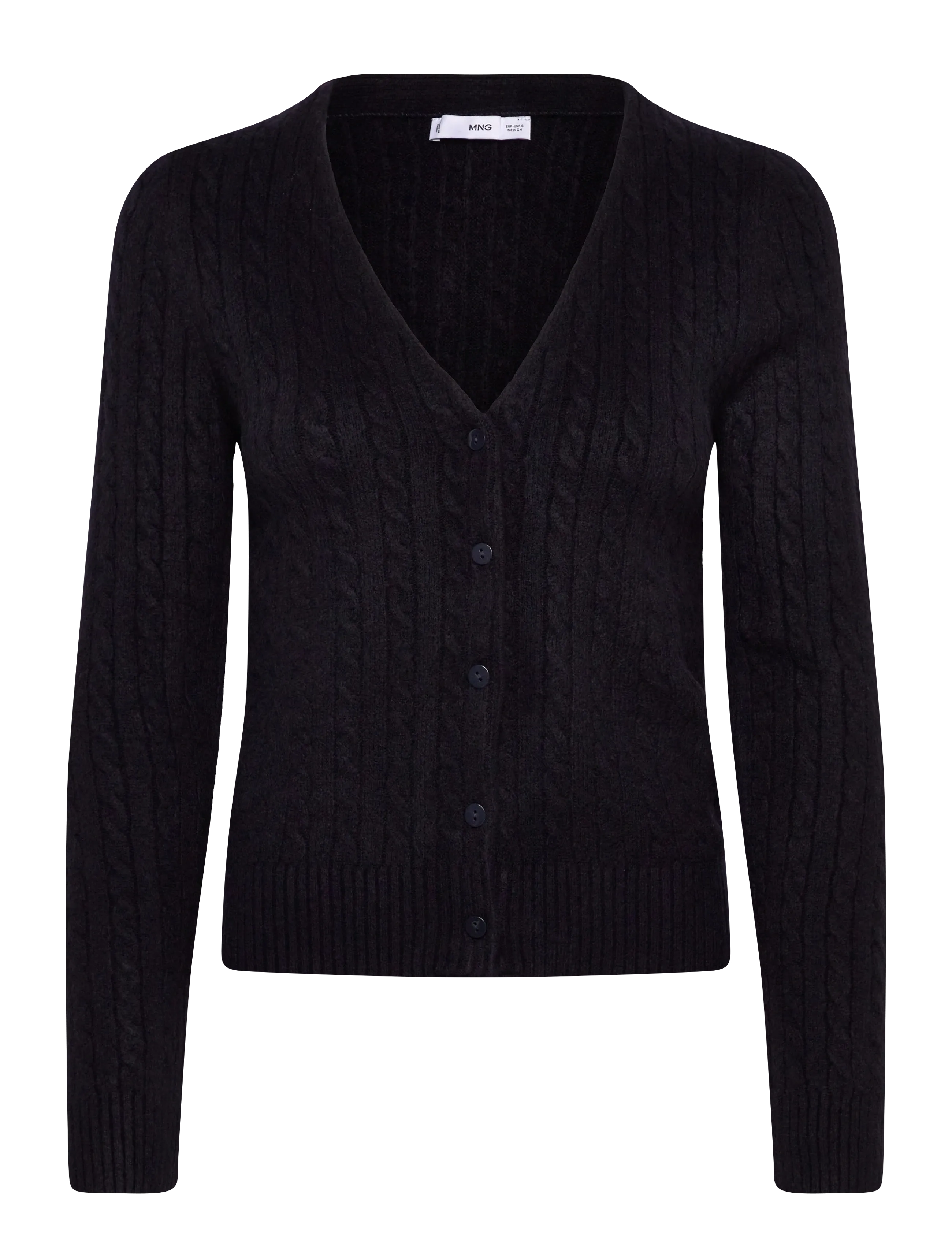 MANGO Strick Braided Cardigan Schwarz - L - Damen
