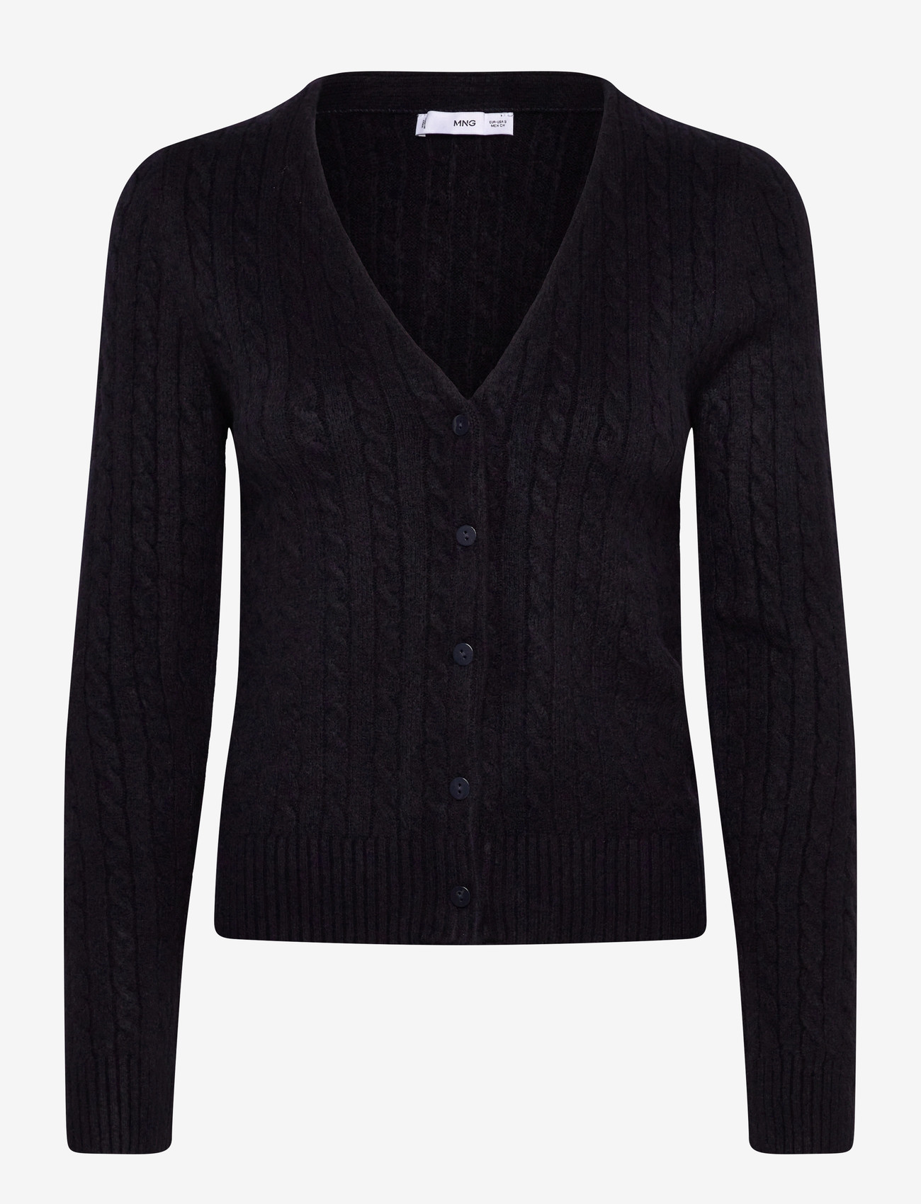 Mango - Knitted braided cardigan - cardigans - navy - 0