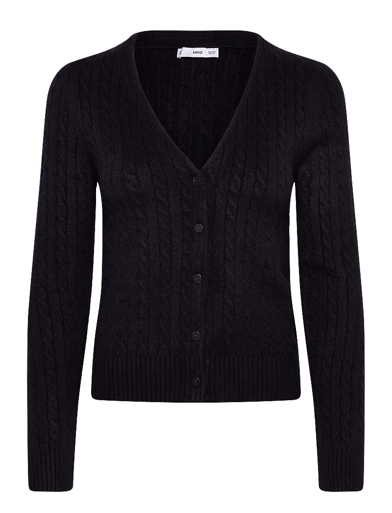 Mango - Knitted braided cardigan - cardigans - navy - 0