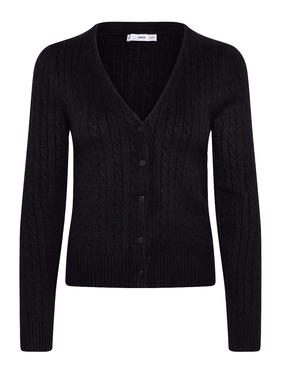 Mango - Knitted braided cardigan - cardigans - navy - 1