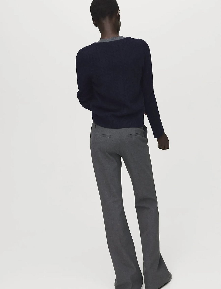 Mango - Knitted braided cardigan - cardigans - navy - 3
