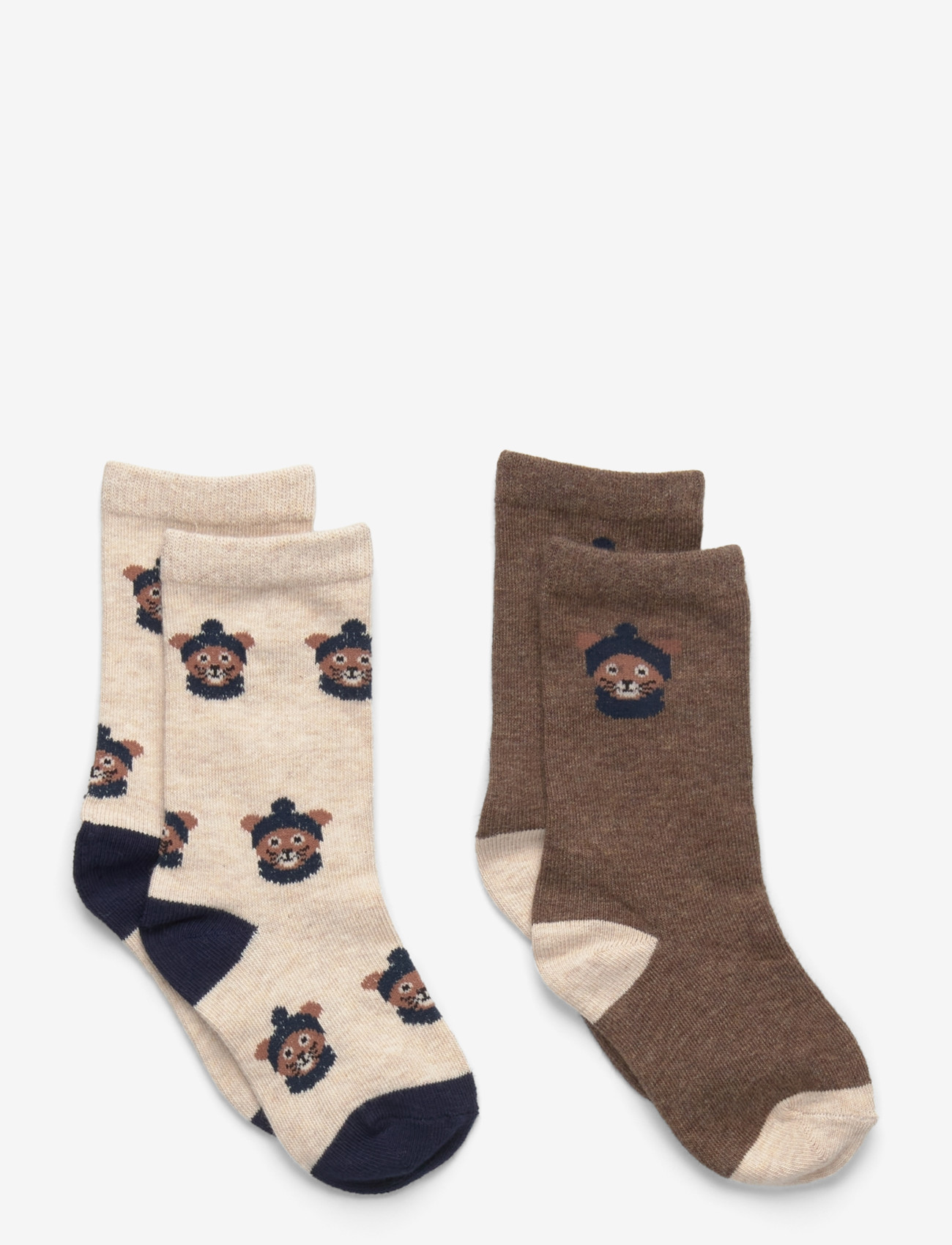 Mango - 2 pack patterned socks - höstkläder - dark brown - 0