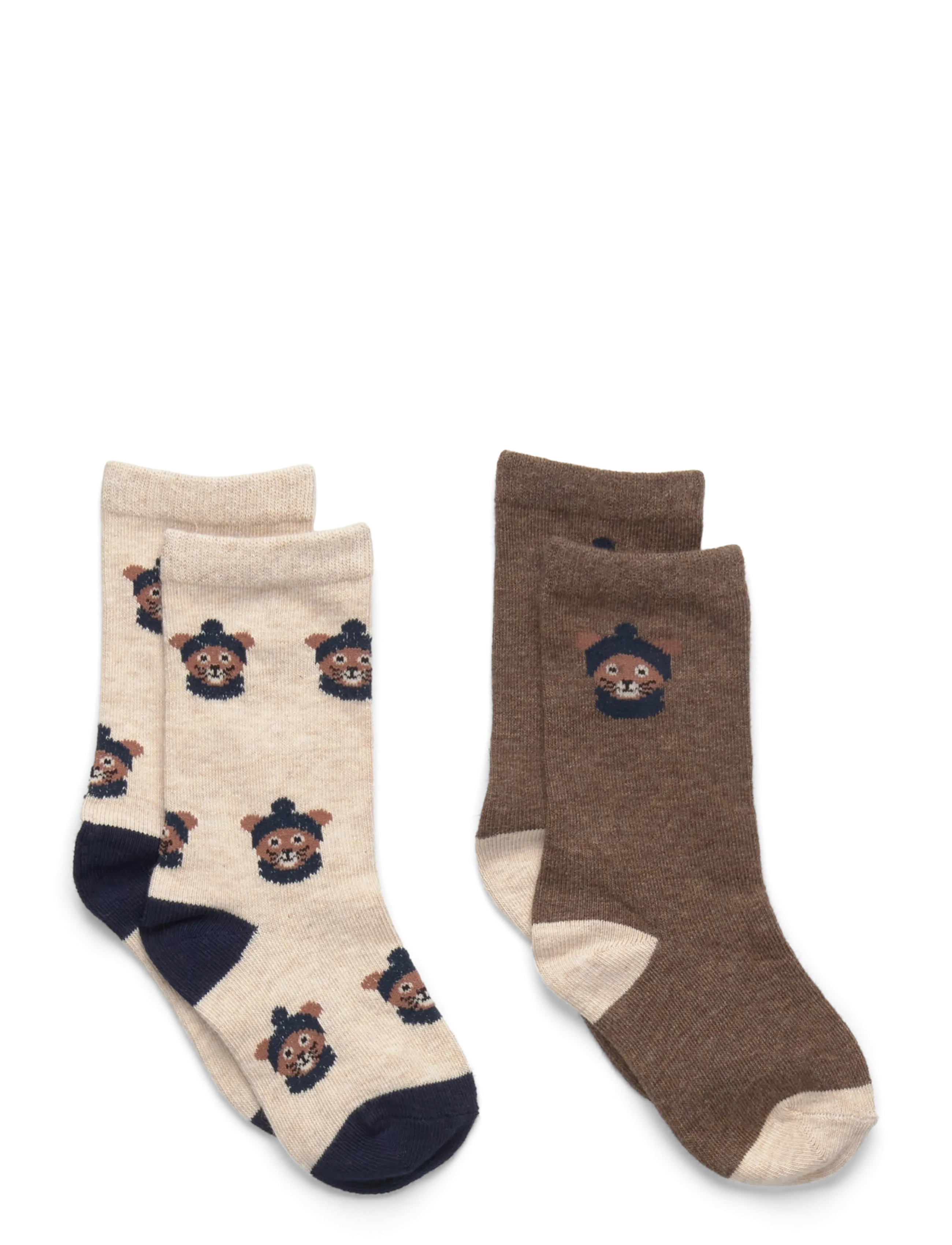 2 pack patterned socks - DARK BROWN