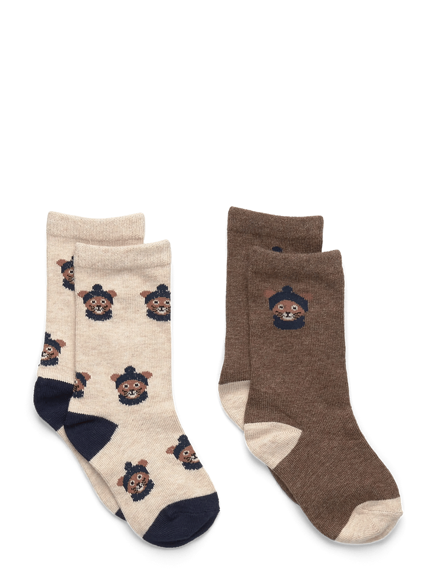 Mango - 2 pack patterned socks - strumpor - dark brown - 0