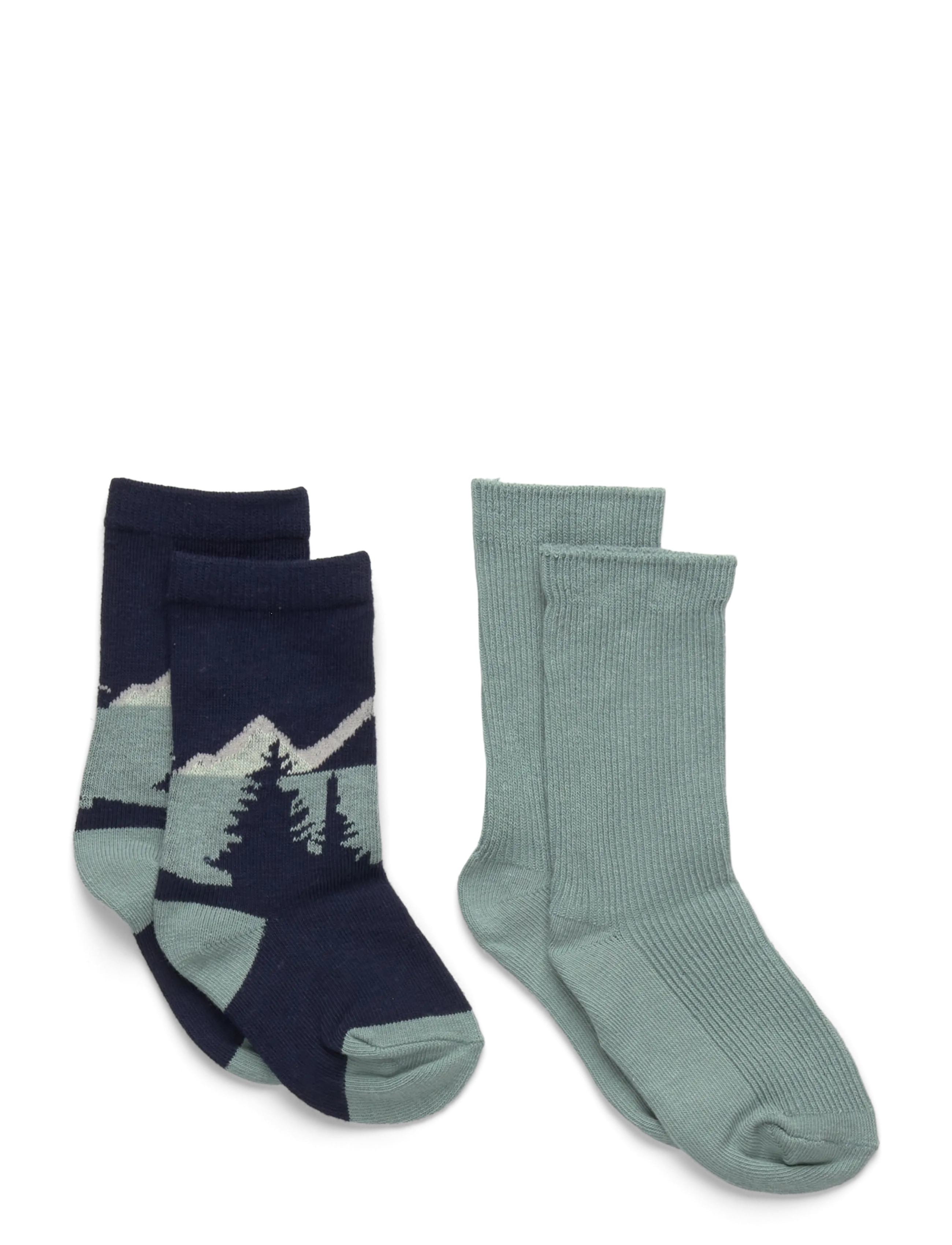 2 pack patterned socks - TURQUOISE - AQUA