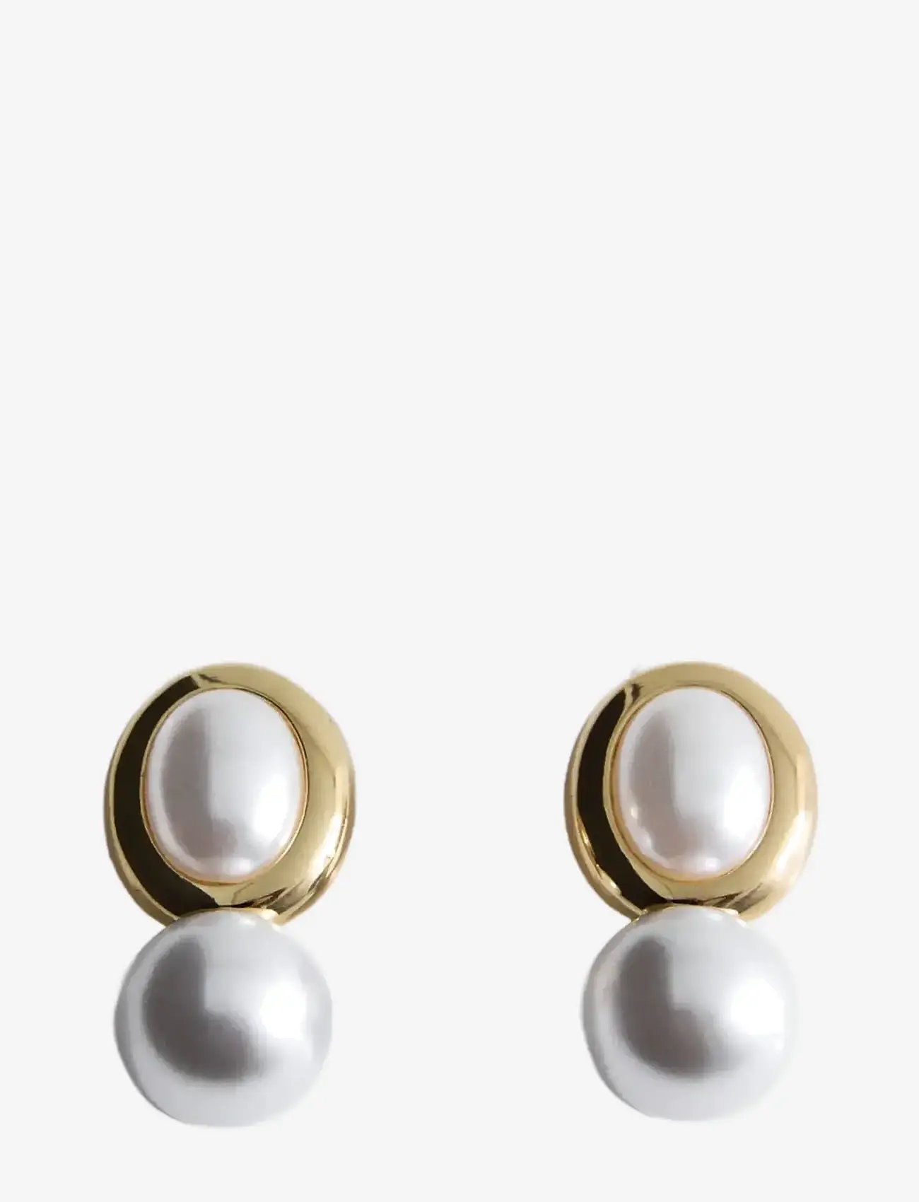 Mango - Combined pearl earrings - perlenohrringe - gold - 1