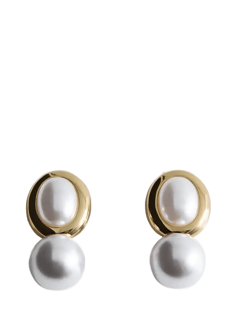 Mango - Combined pearl earrings - pärlörhängen - gold - 1