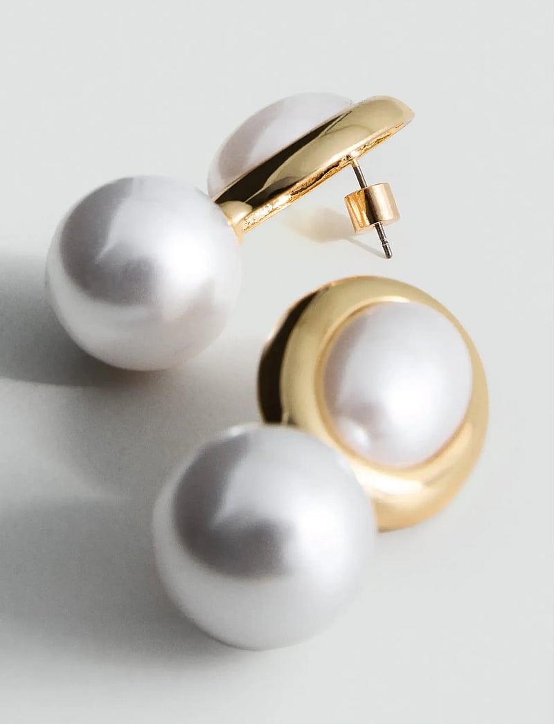 Mango - Combined pearl earrings - pärlörhängen - gold - 0