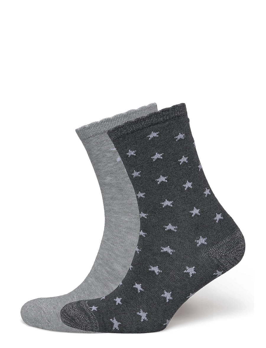 Mango - 2 pack patterned socks - strømper - medium grey - 0