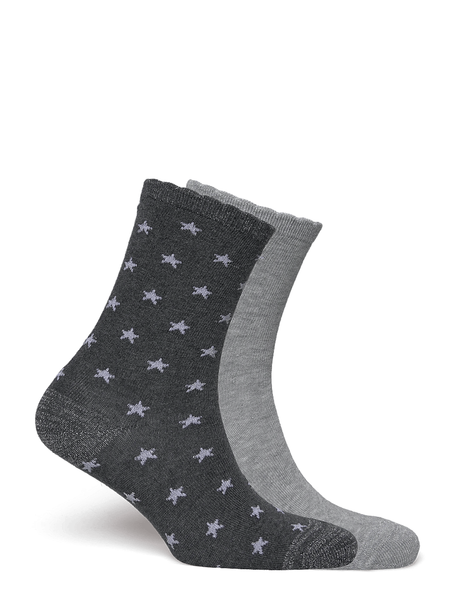 Mango - 2 pack patterned socks - strømper - medium grey - 1