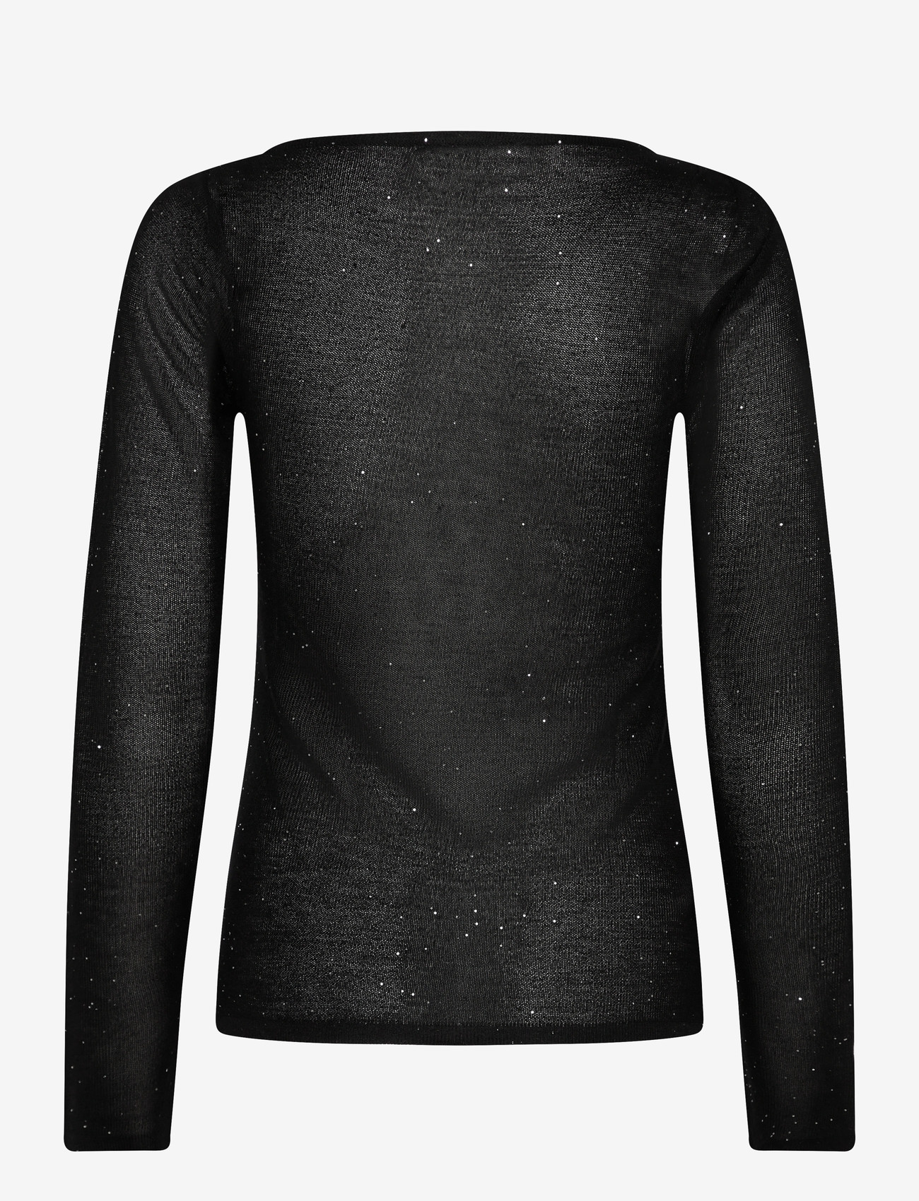 Mango - Shiny boat-neck top - black - 2