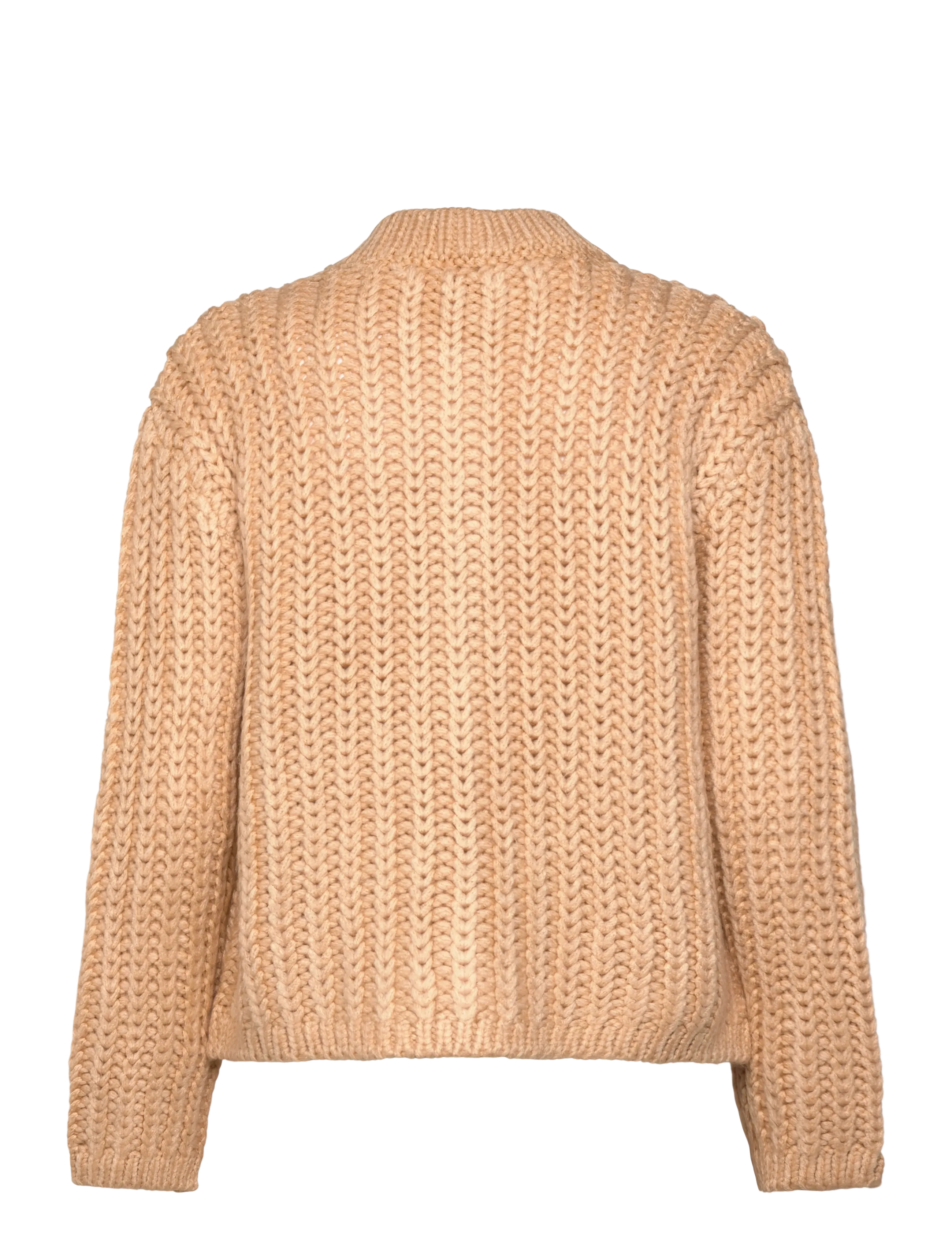Mango - Chunky-knit cardigan with jewel buttons - jakas - light beige - 2