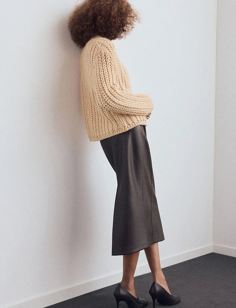 Mango - Chunky-knit cardigan with jewel buttons - koftor - light beige - 3