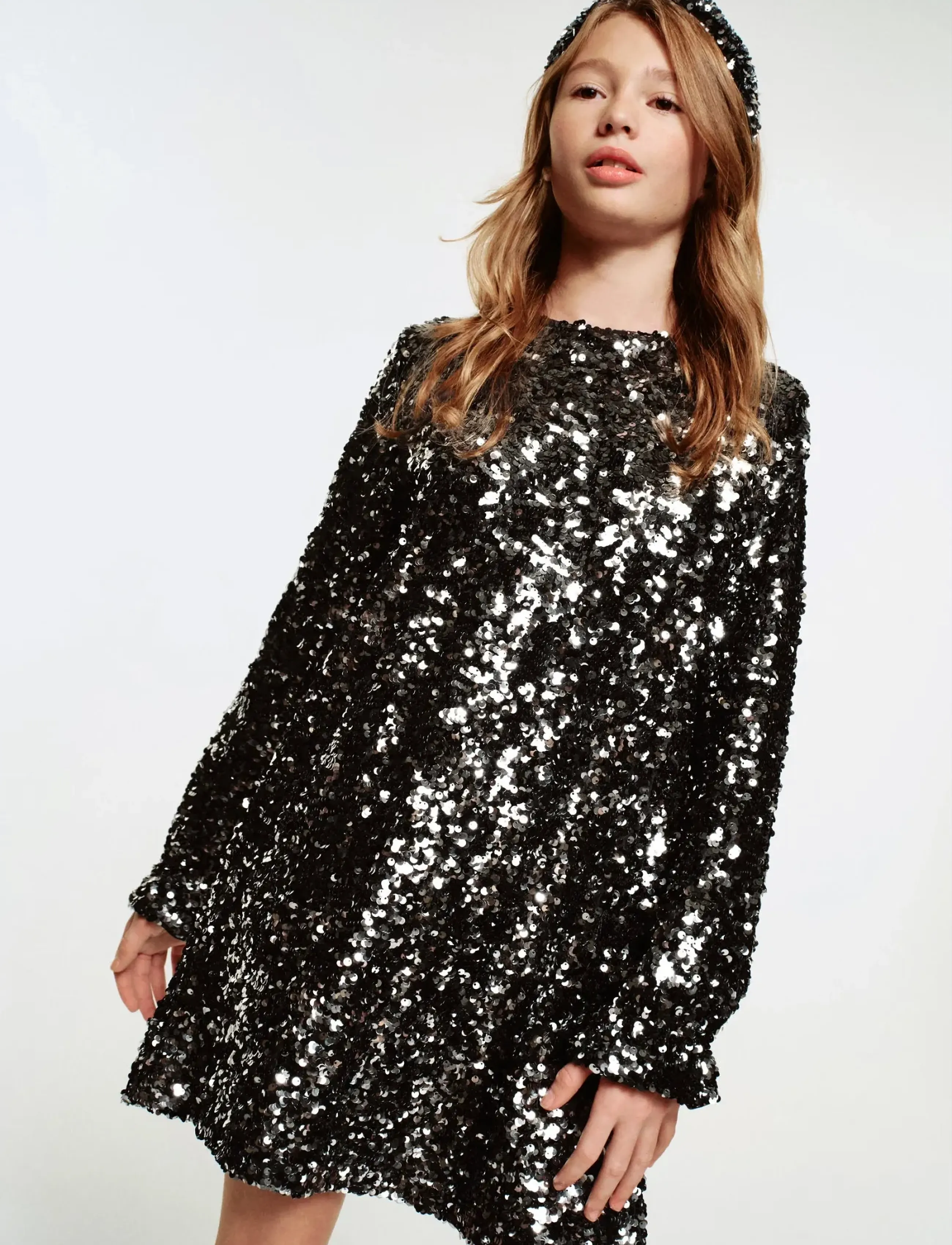 Mango Sequined Dress, 13-14, Silver, Kjoler > Kort Kjole, Dame