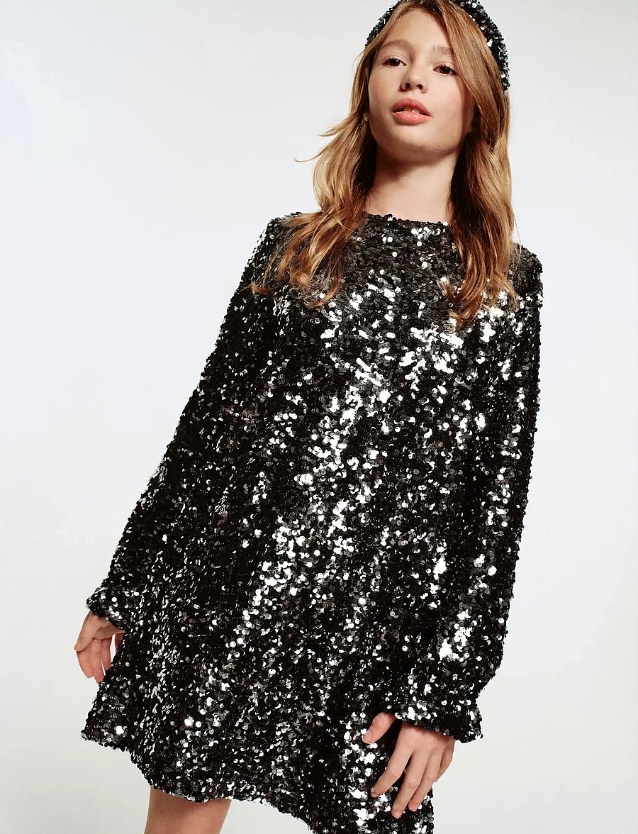 Mango - Sequined dress - paljettkjoler - black - 0