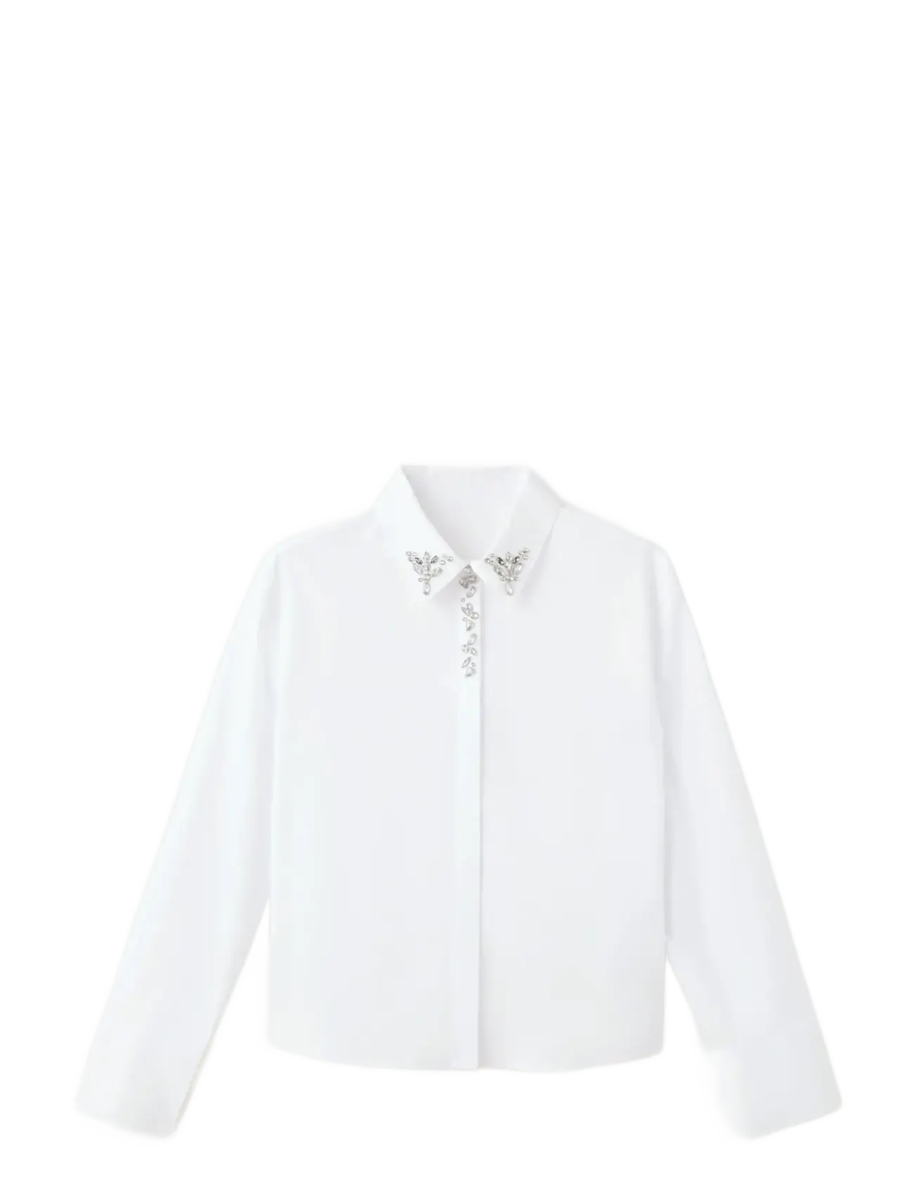 Crystal detail shirt - NATURAL WHITE