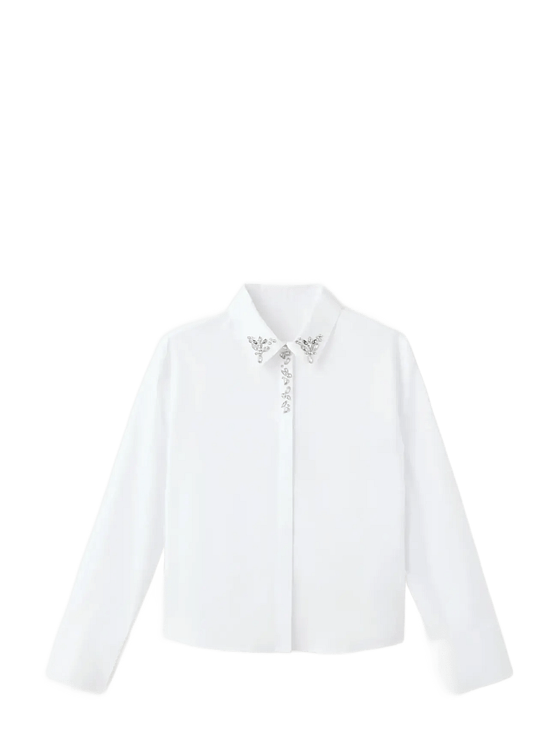 Mango - Crystal detail shirt - pitkähihaiset kauluspaidat - natural white - 1