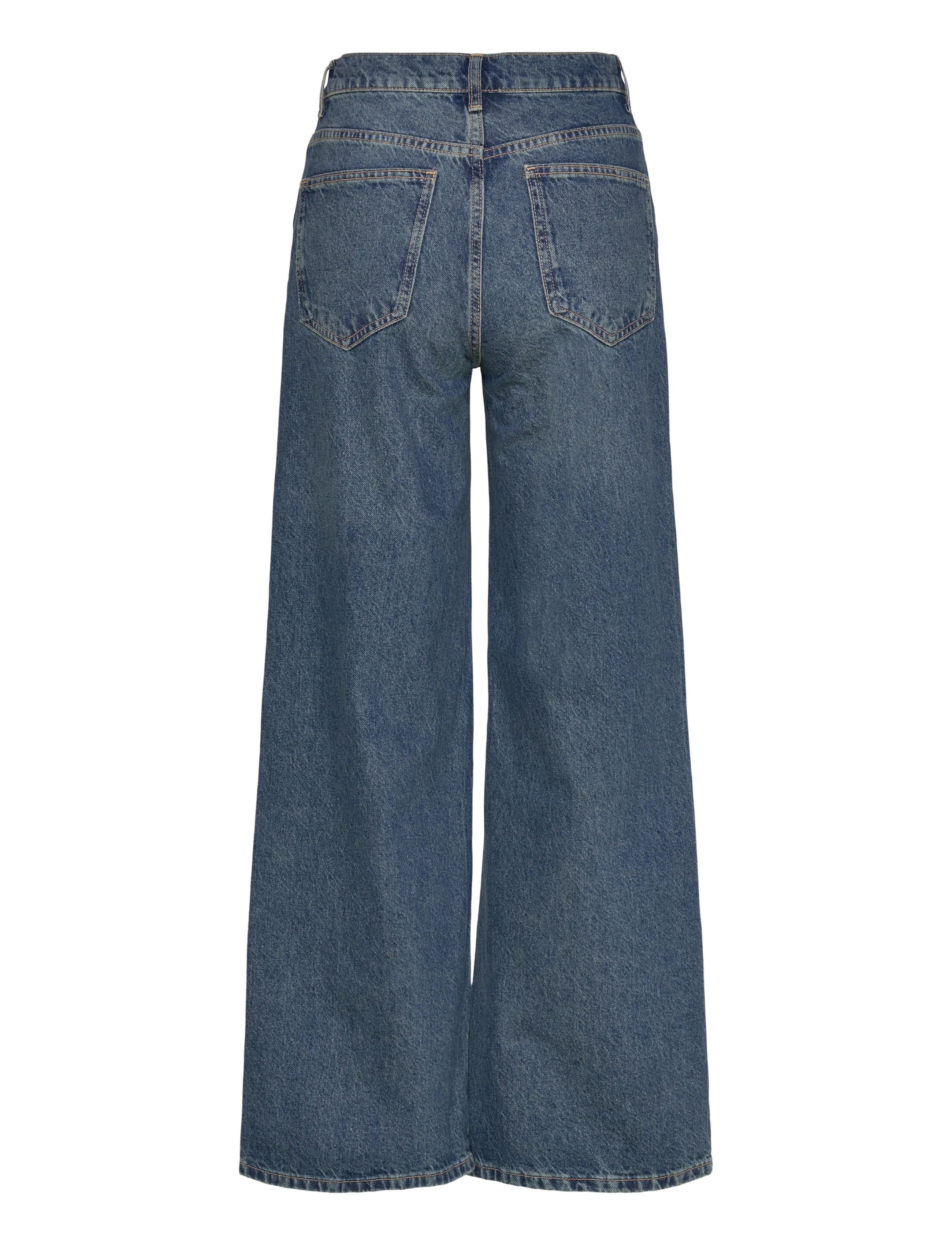 Mango - Wide leg mid-rise jeans with a crossover waistband - vida jeans - open blue - 2