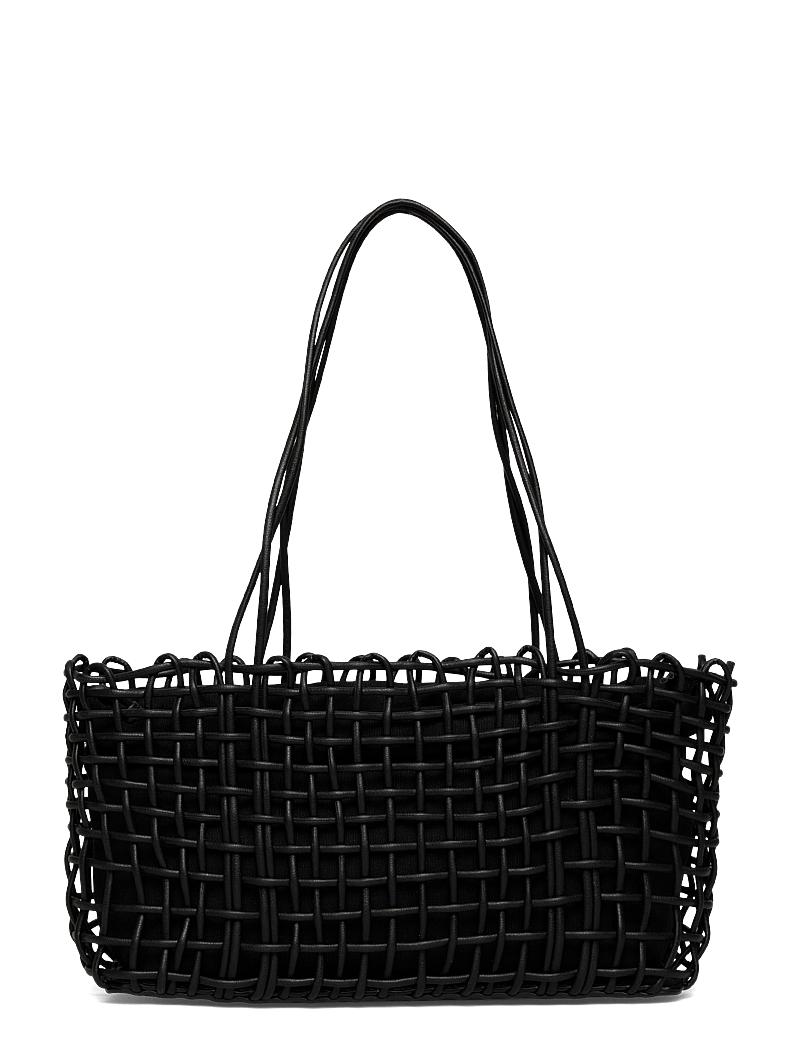 Mango - Medium braided shoulder bag - tote bags - black - 1